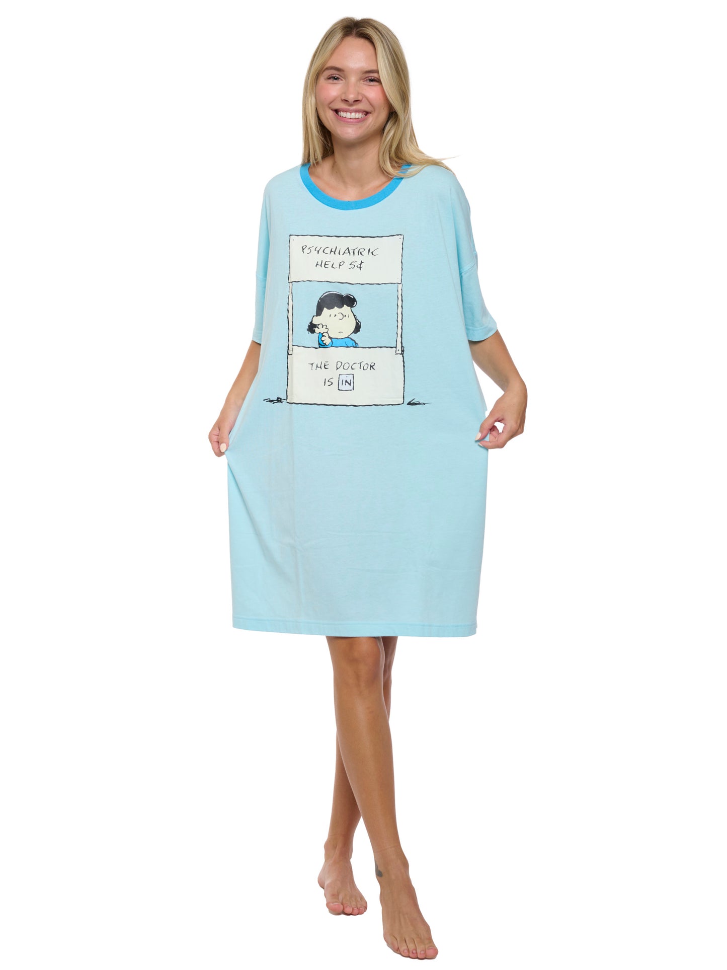 Womens & Womens Plus Size Peanuts Lucy Sleep Shirt Nightgown Pajamas Snoopy