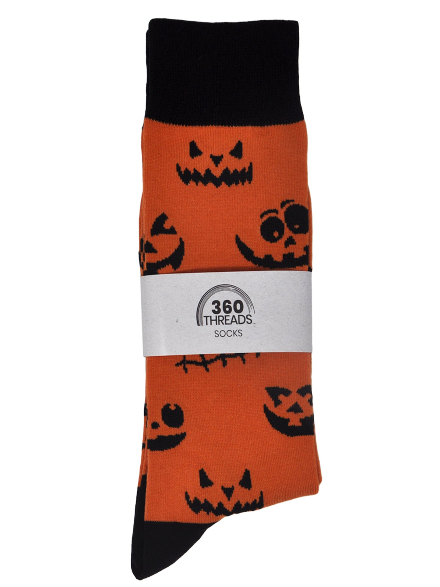Men's Halloween Socks Jack O'Lanterns & Bats Ghosts 2-Pairs Size 10-13