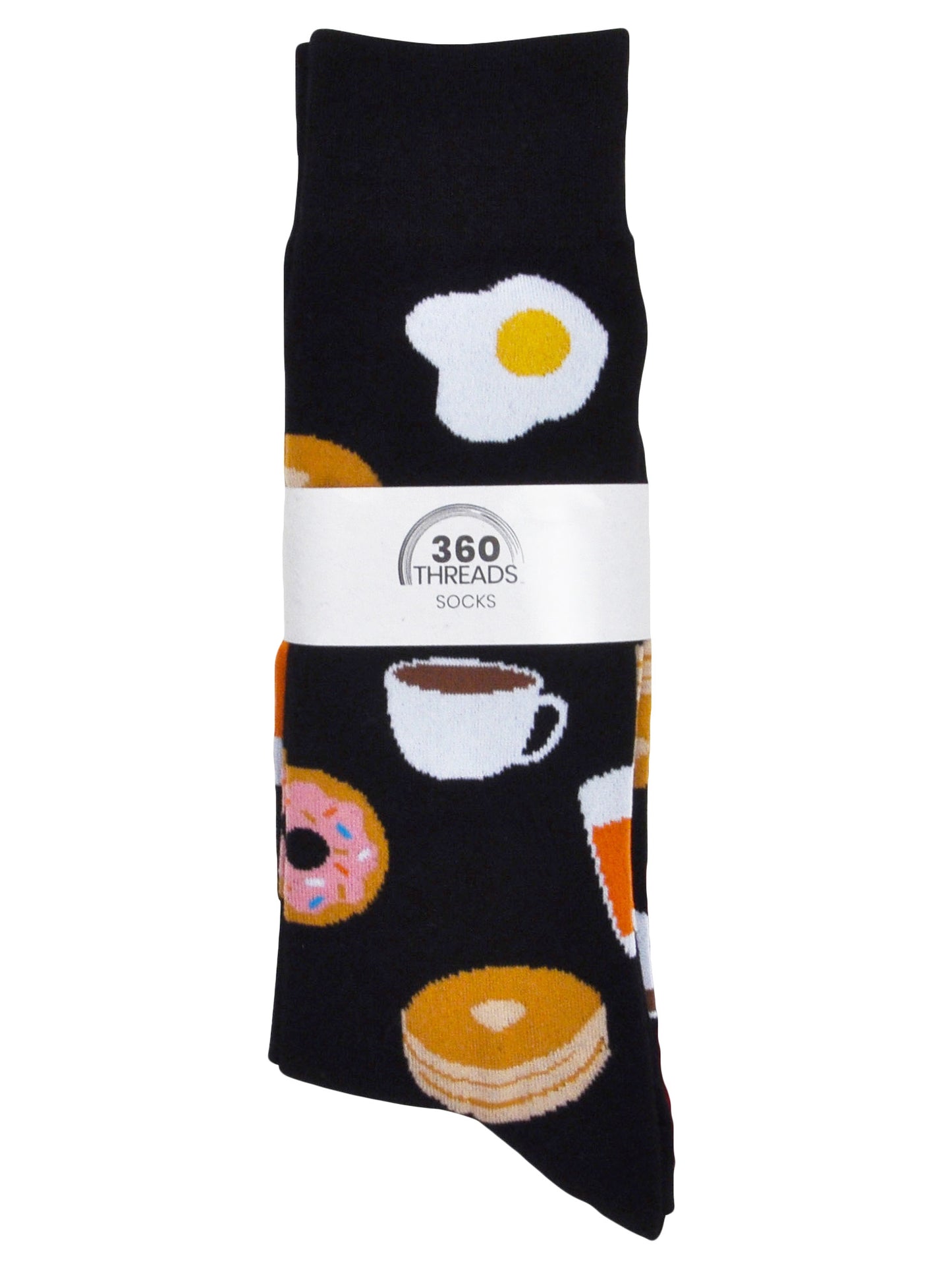 Men's Breakfast Foods Dress Socks & All-Over Taco Food Novelty Socks 2-Pair Set