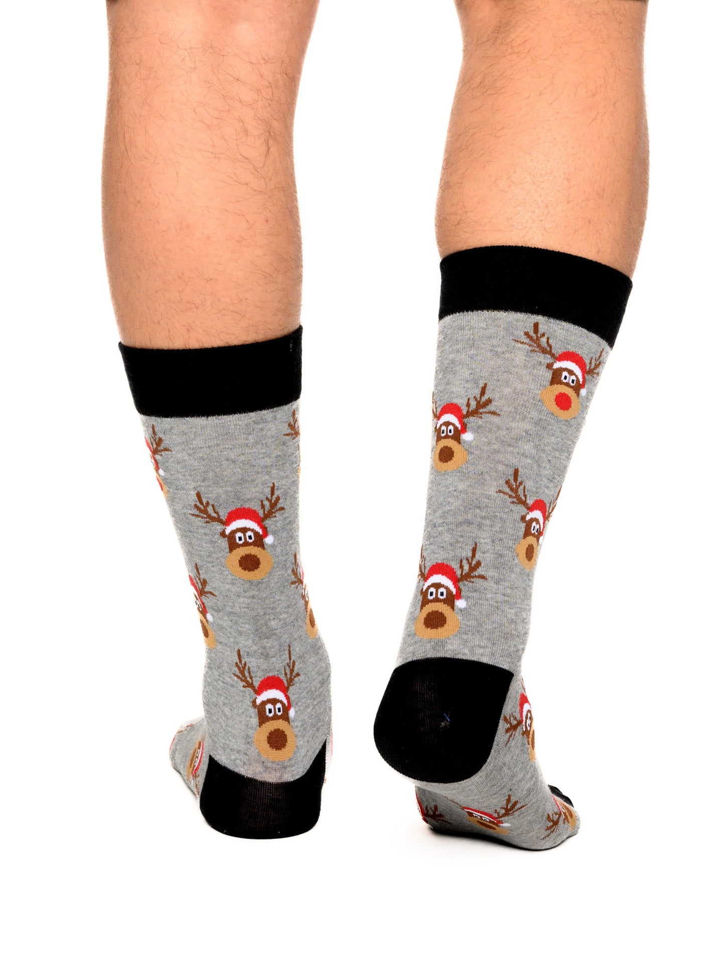 Men's Christmas Socks Reindeers & Trees & Size 10-13 (2-Pair Set)