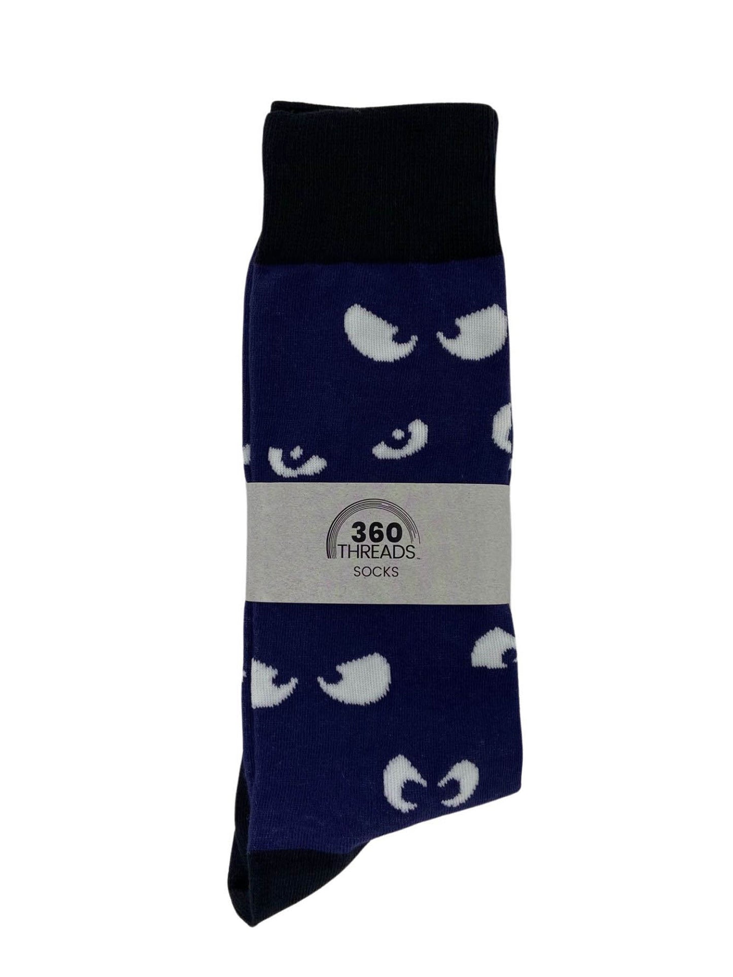 Men's Halloween Socks Spooky Eyes & Skull and Crossbone Glow in the Dark 2 Pairs