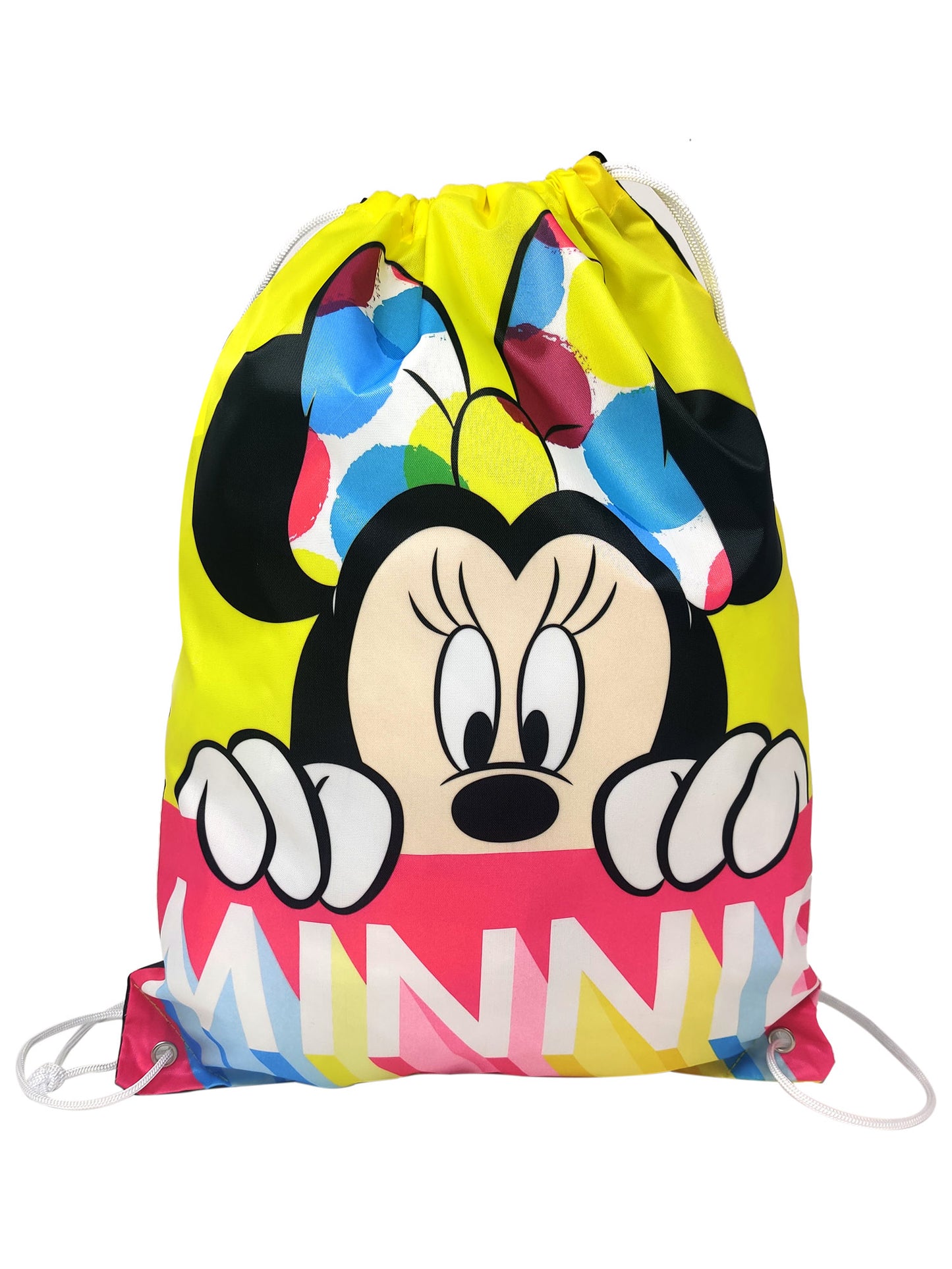 Minnie Mouse Insulated Lunch Bag Pink w/ Yellow Disney Drawstring Sling Bag Set