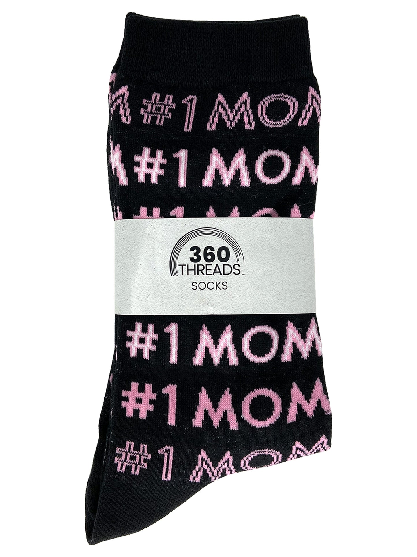 Women's #1 Mom Socks All-Over Print Novelty Gift Black