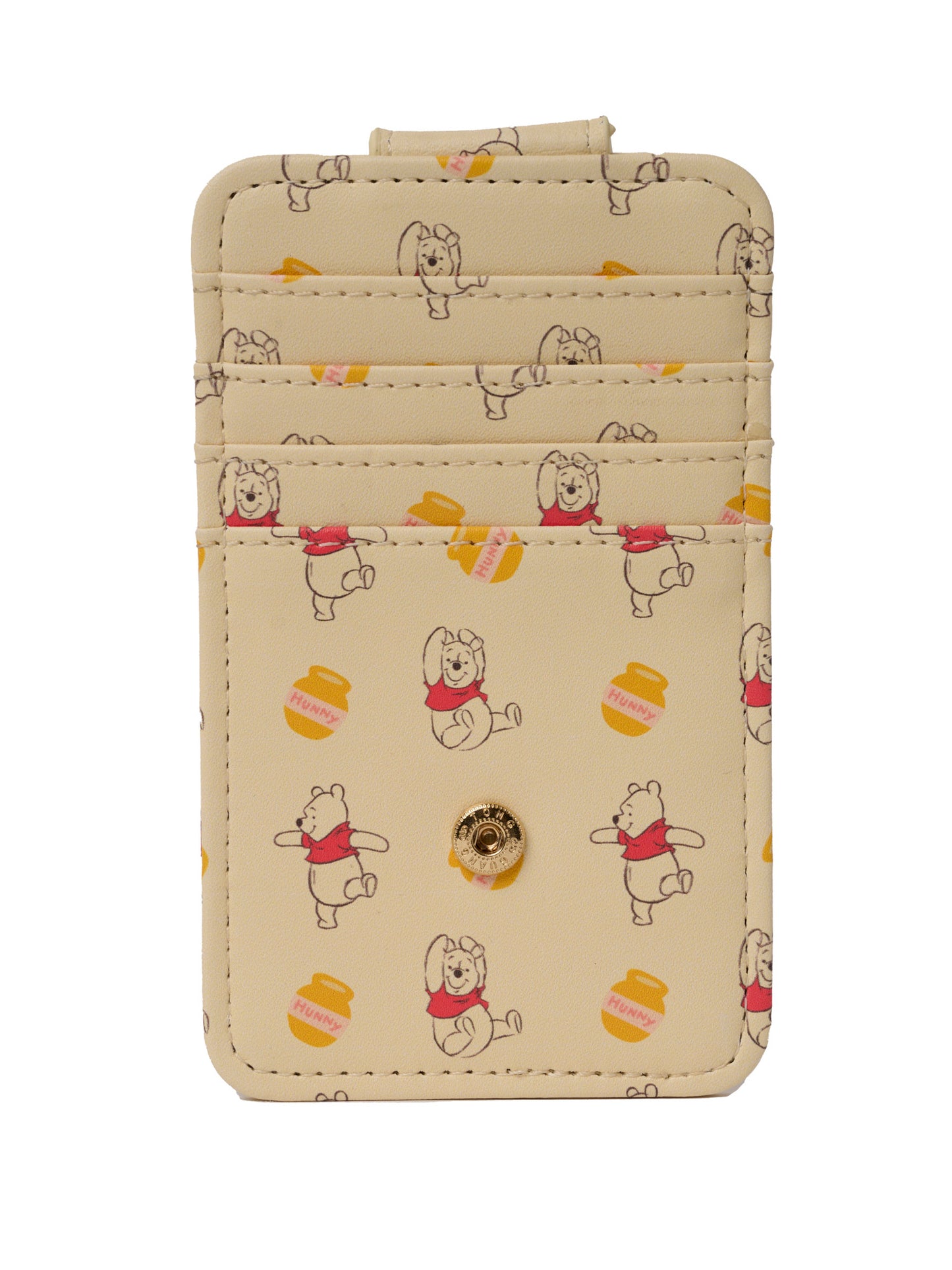 Womens Disney Winnie the Pooh Card Holder Wallet Button Snap Closure