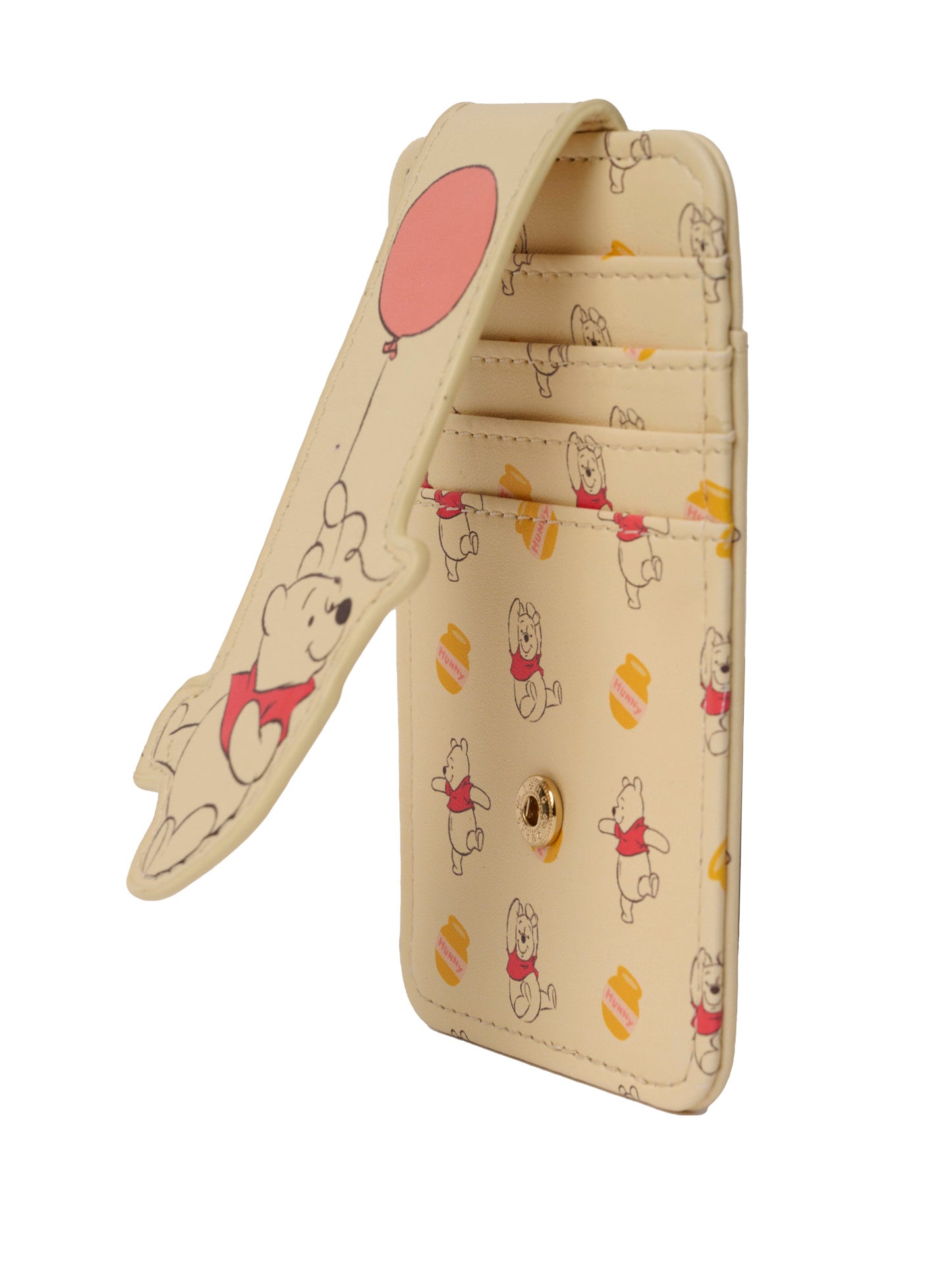 Womens Disney Winnie the Pooh Card Holder Wallet Button Snap Closure