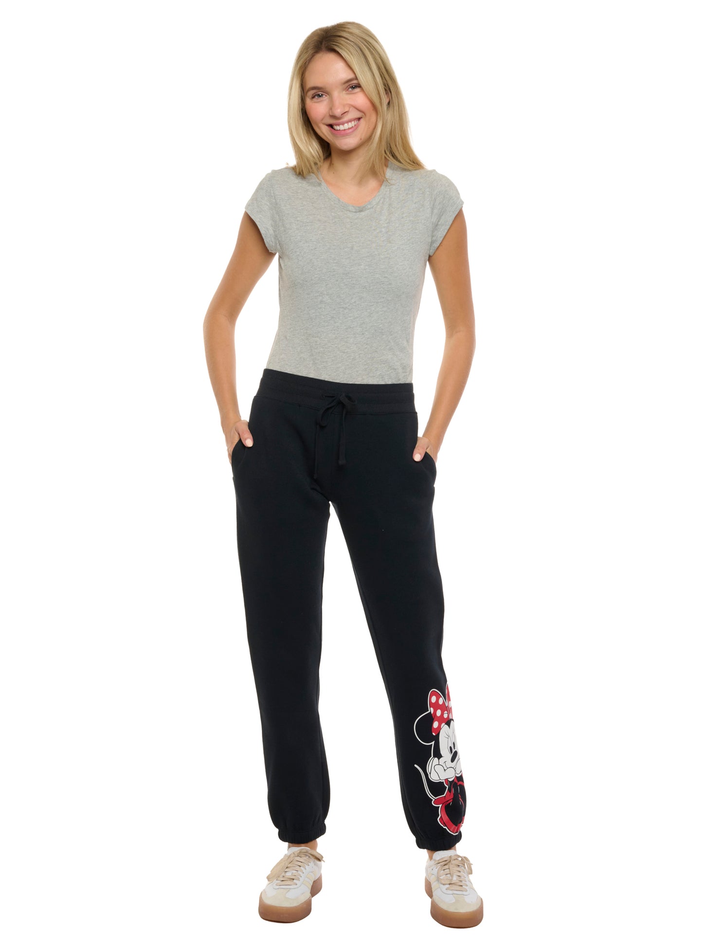 Womens Minnie Mouse Jogger Pants Lounge Wear Pockets bottom Cuff Disney