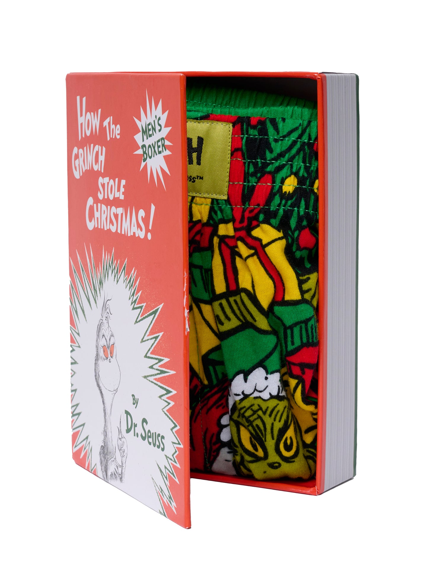 Dr. Seuss Grinch Boxers Shorts, Men's Slim Fit Grinchmas Christmas Sleepwear