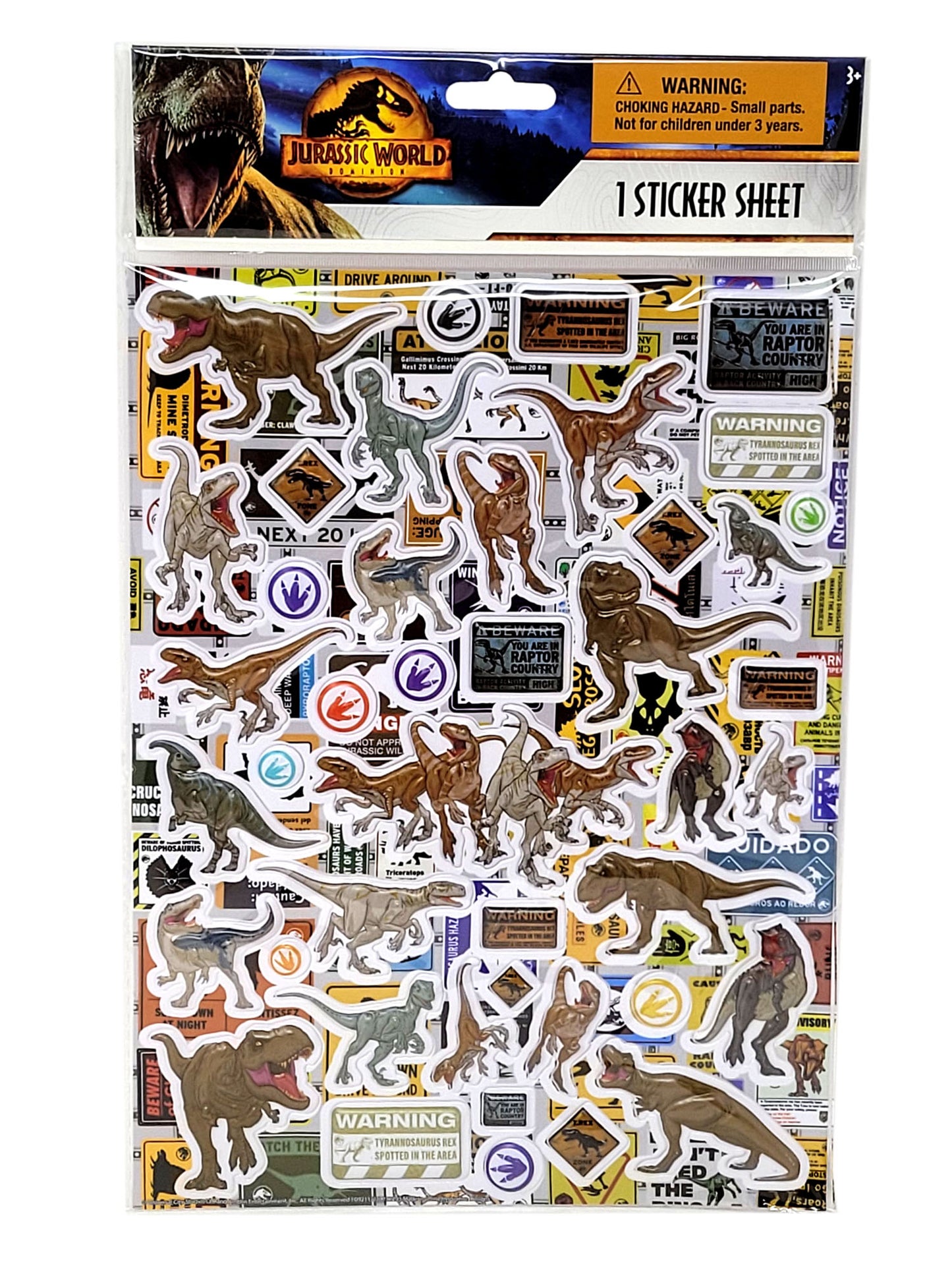 Jurassic World Mini Backpack 11" The Last Raptor w/ 3D Raised Sticker Sheet Set