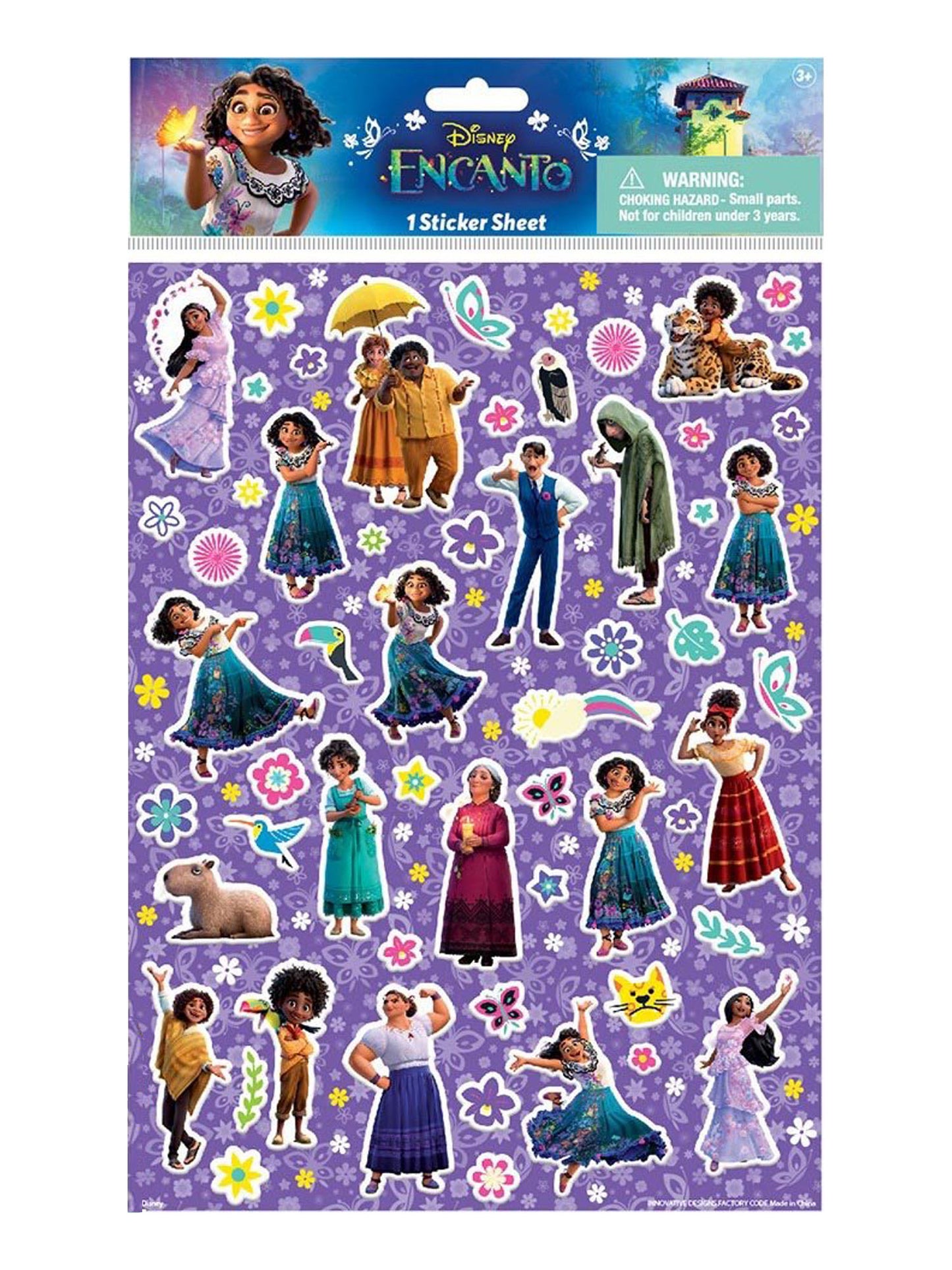 Disney Encanto Backpack 11" w/ Raised Stickers Set