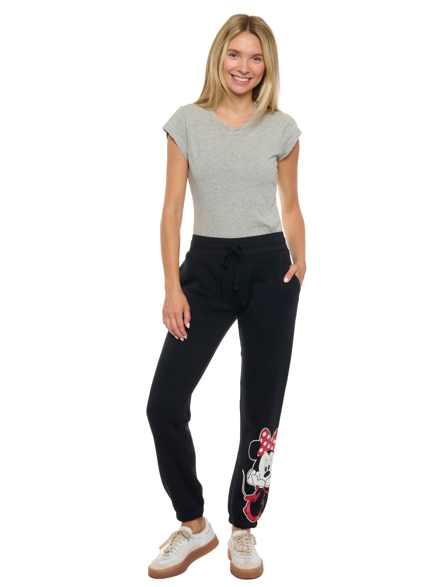 Womens Minnie Mouse Jogger Pants Lounge Wear Pockets bottom Cuff Disney