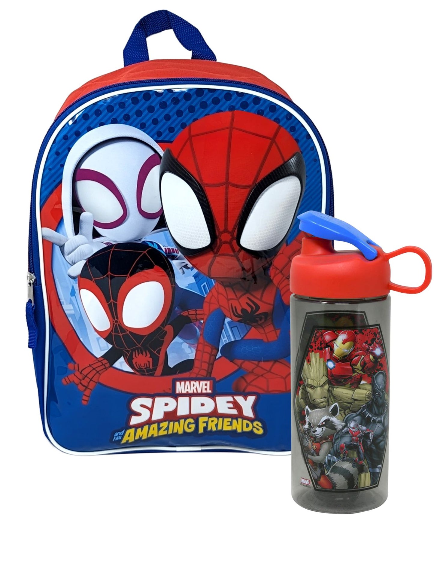 Marvel Spidey & Friends Backpack 15" & Water Bottle 2-Piece Set