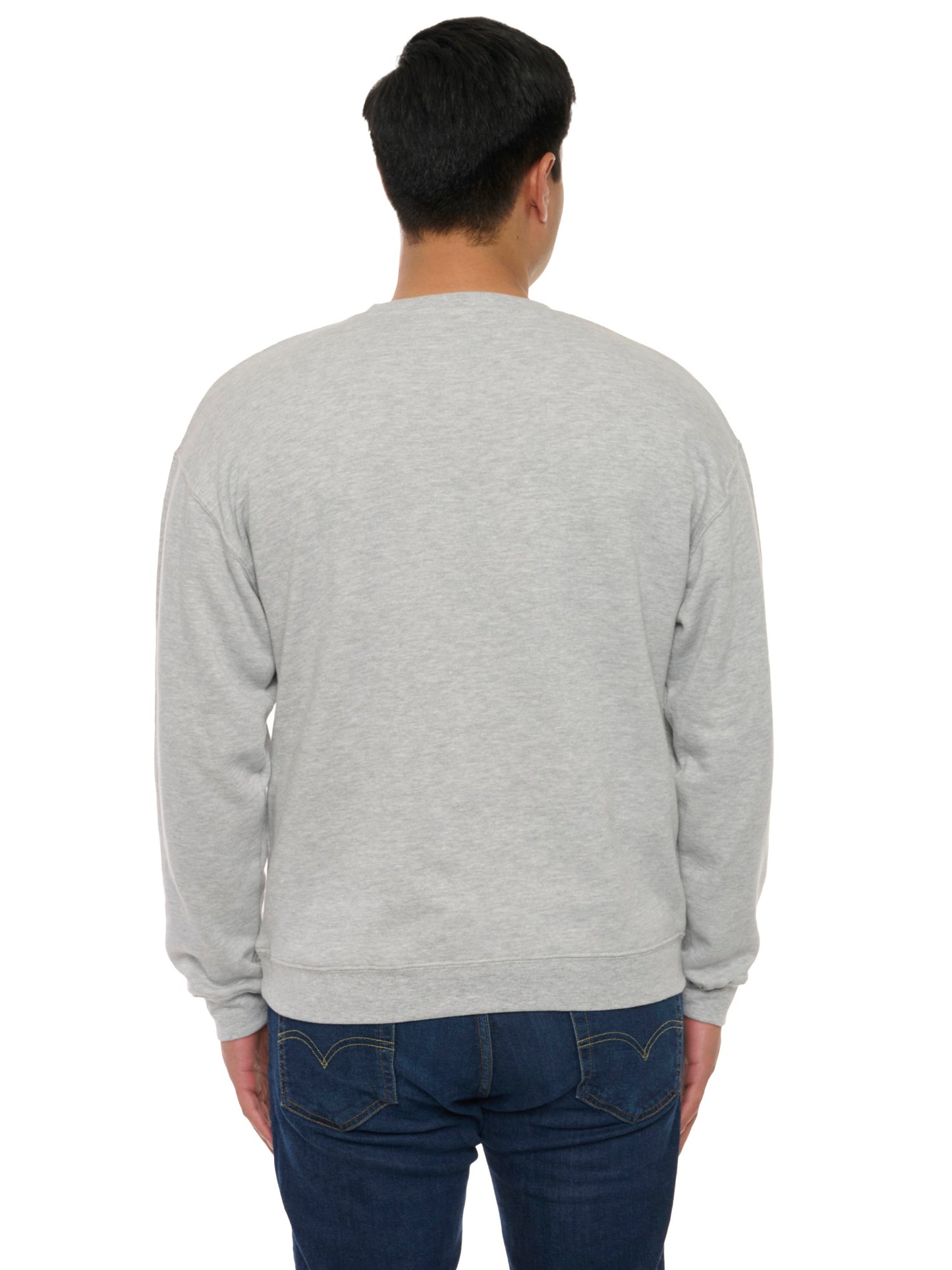 Men's Disney Mickey Mouse Crew Neck Sweatshirt Gray Distressed Classic Print