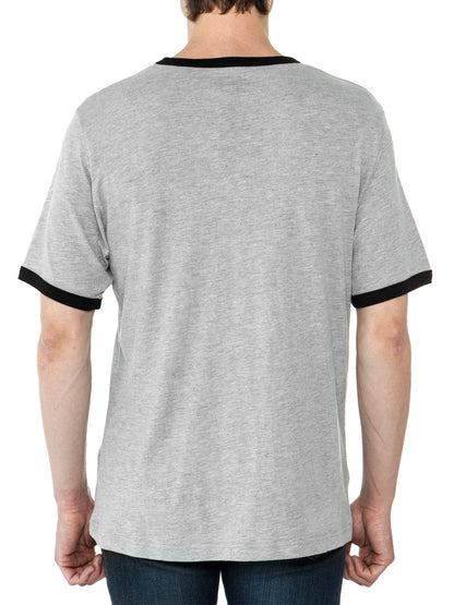 Men's Mickey Mouse Retro Ringer T-Shirt Short Sleeve Gray