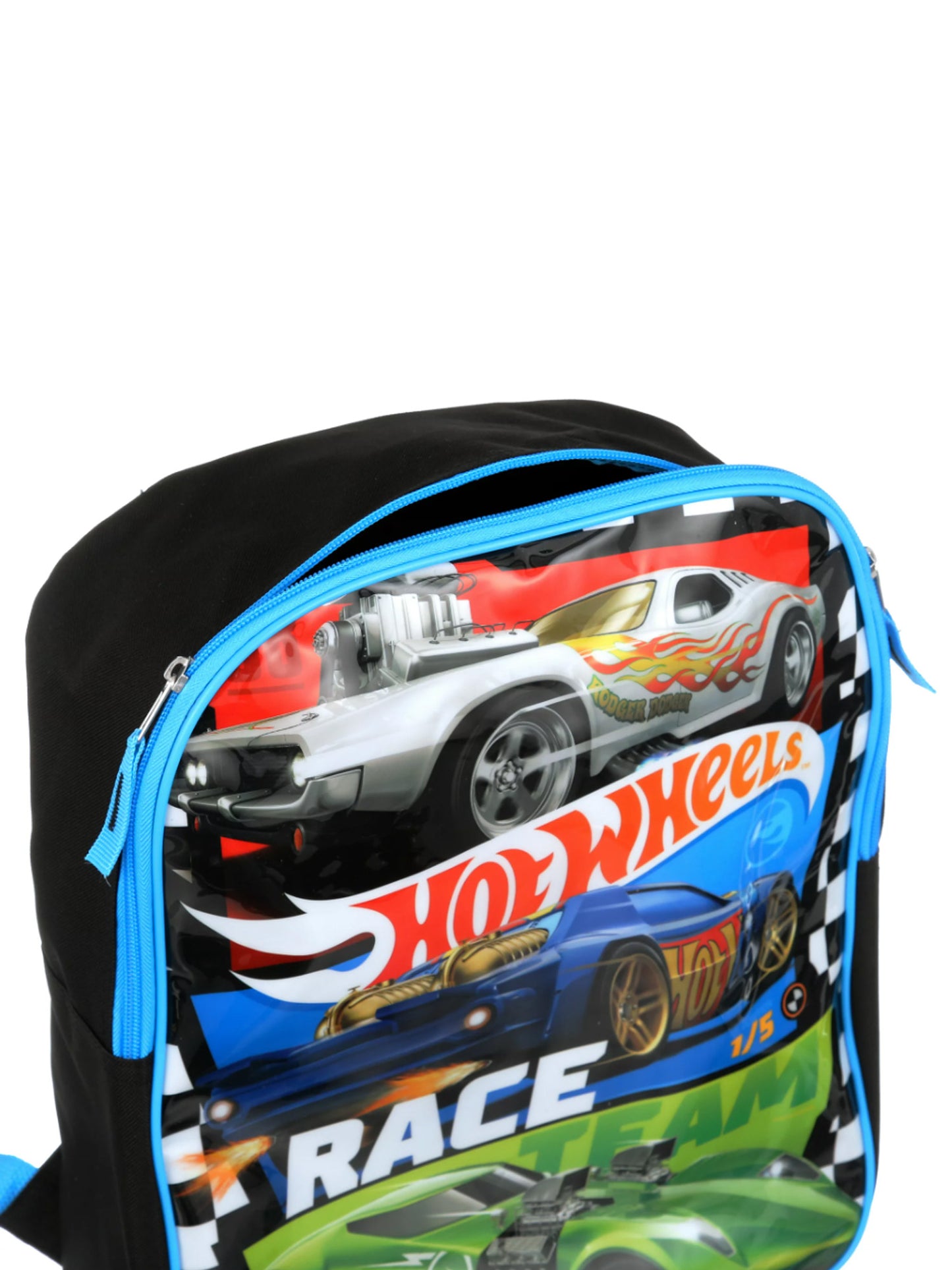 Hot Wheels Backpack 15" Sports Cars Blue Red Green Book Bag
