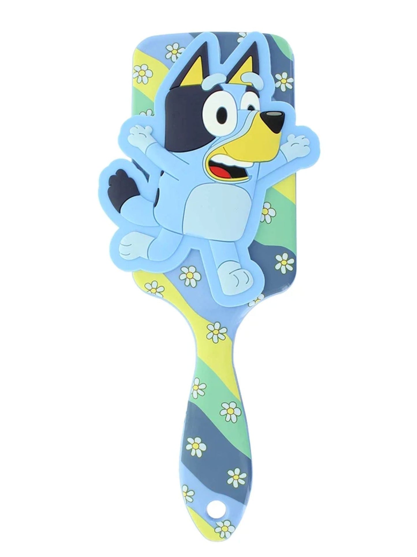 Bluey Hair Brush Girls Kids Paddle Brush Rubber Molded Blue Yellow