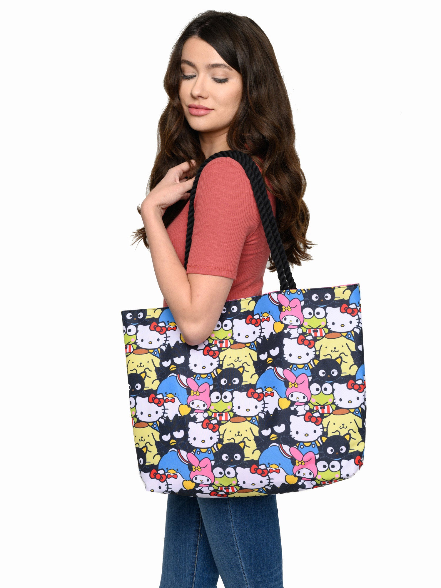 Hello Kitty Tote Bag Beach Carry-on Badtz-Maru Keroppi Chococat Women' – Open and Clothing Hello Kitty Tote Bag Beach Carry-on Badtz-Maru Keroppi Chococat Women' – Open and Clothing