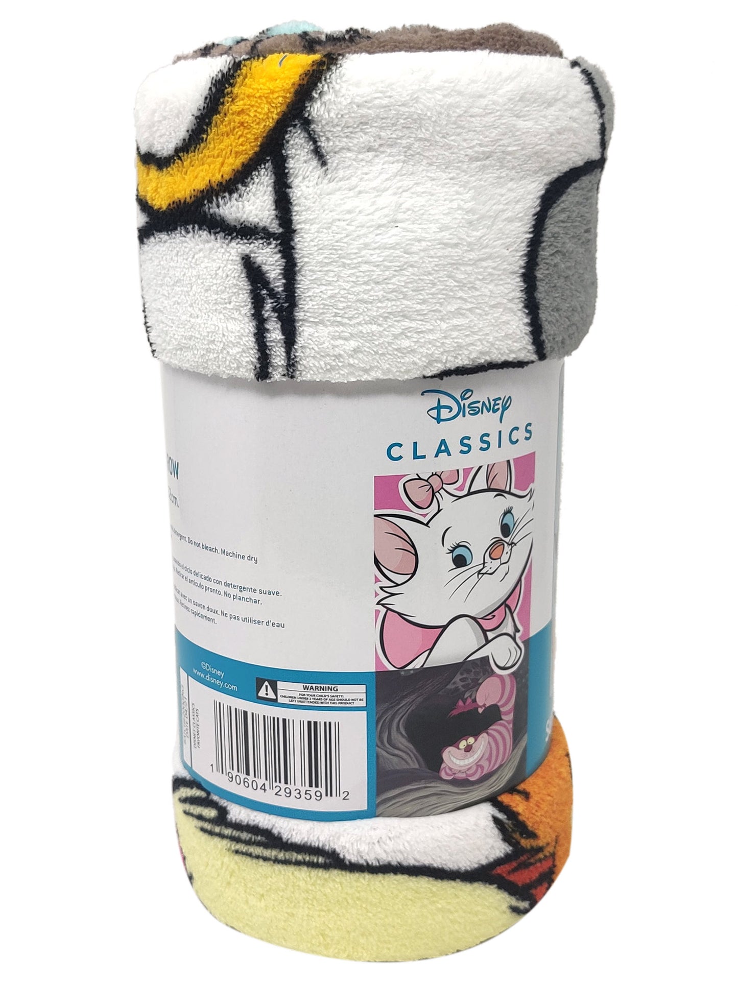 Disney Cats Throw Blanket 46" x 60" Plush Figaro Cheshire Cat Dinah Toulouse
