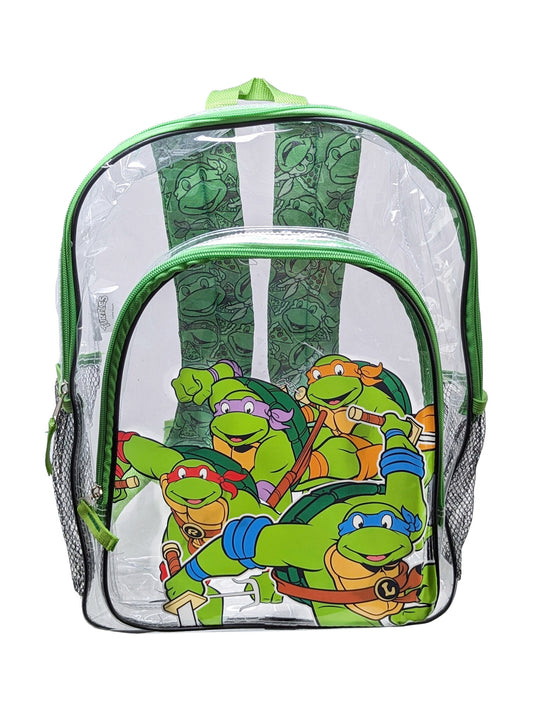 Teenage Mutant Ninja Turtles Transparent Backpack Clear 16" Nickelodeon TMNT