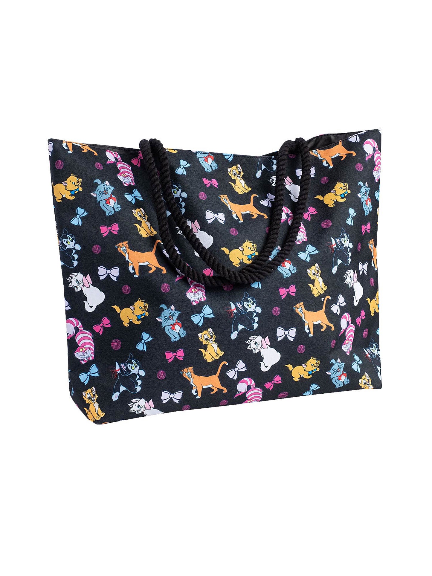 Disney Cats Throw Blanket 46" x 60" w/ Cat Rope Tote Bag Travel Carry-On Set