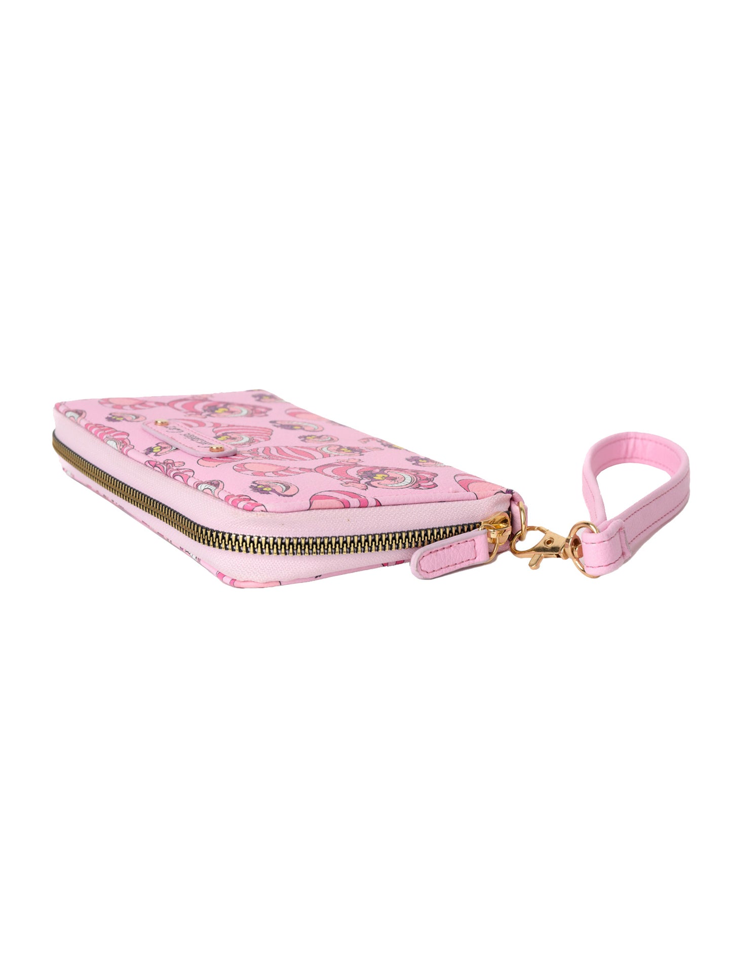 Cheshire Cat Women's Wallet Zip Around Wristlet Disney All-Over Character Print