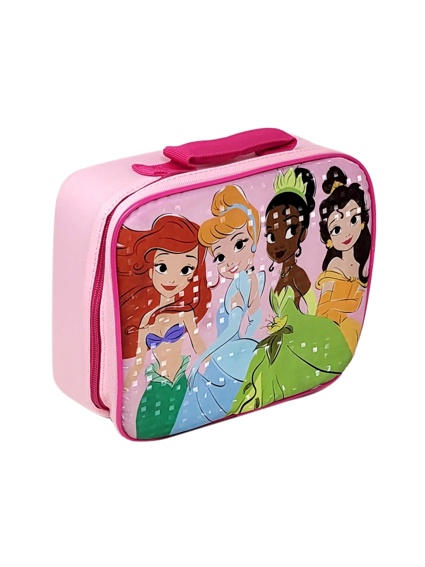 Disney Princesses Lunch Bag Insulated Ariel Cinderella Tiana Belle Pink