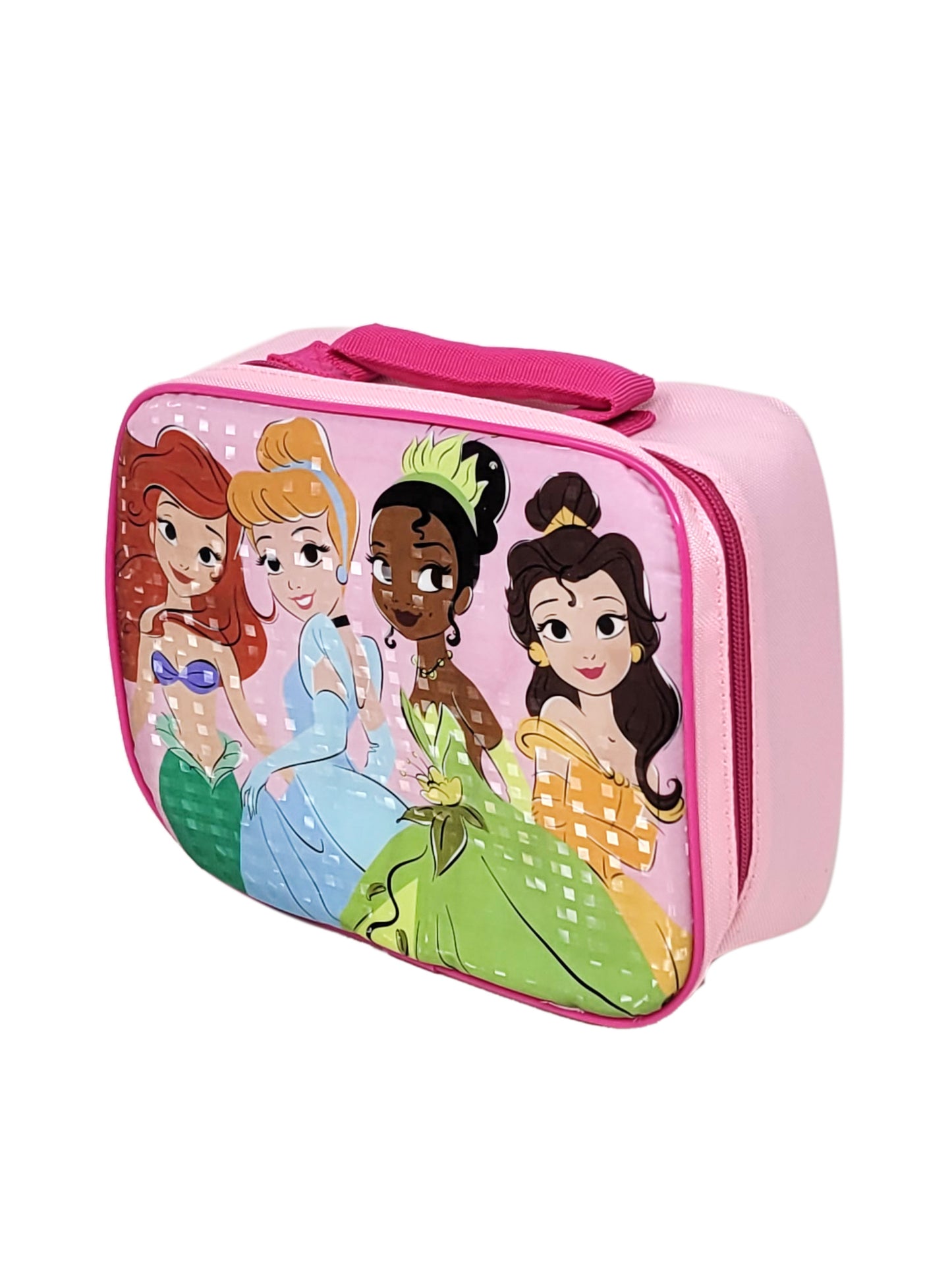 Disney Princesses Lunch Bag Insulated Ariel Cinderella Tiana Belle Pink