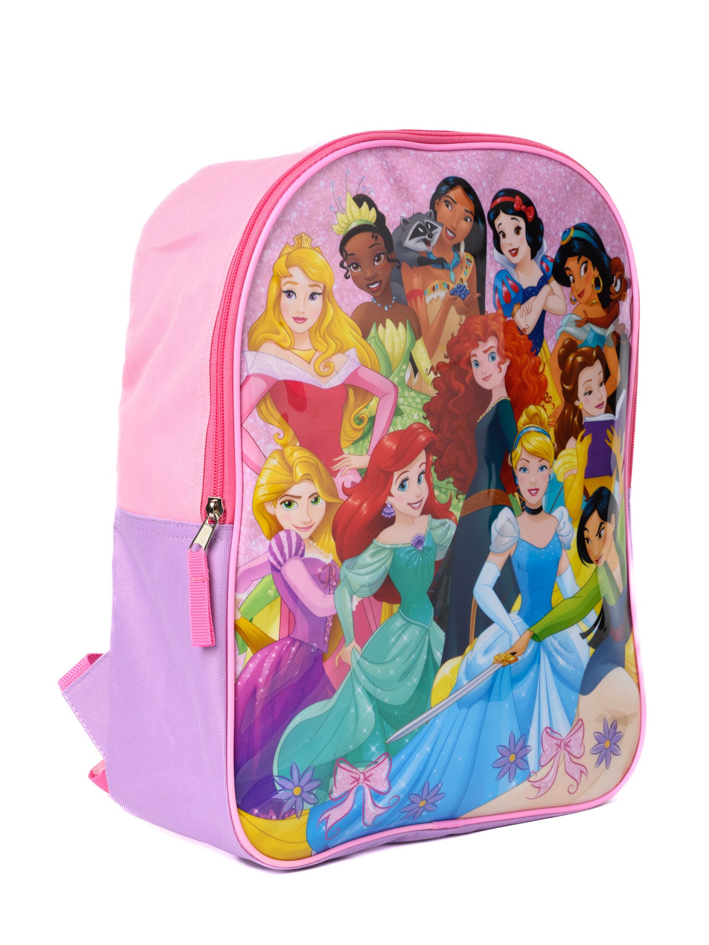 Disney Princesses Backpack 15" Mulan Ariel Belle Jasmine Tiana Pink