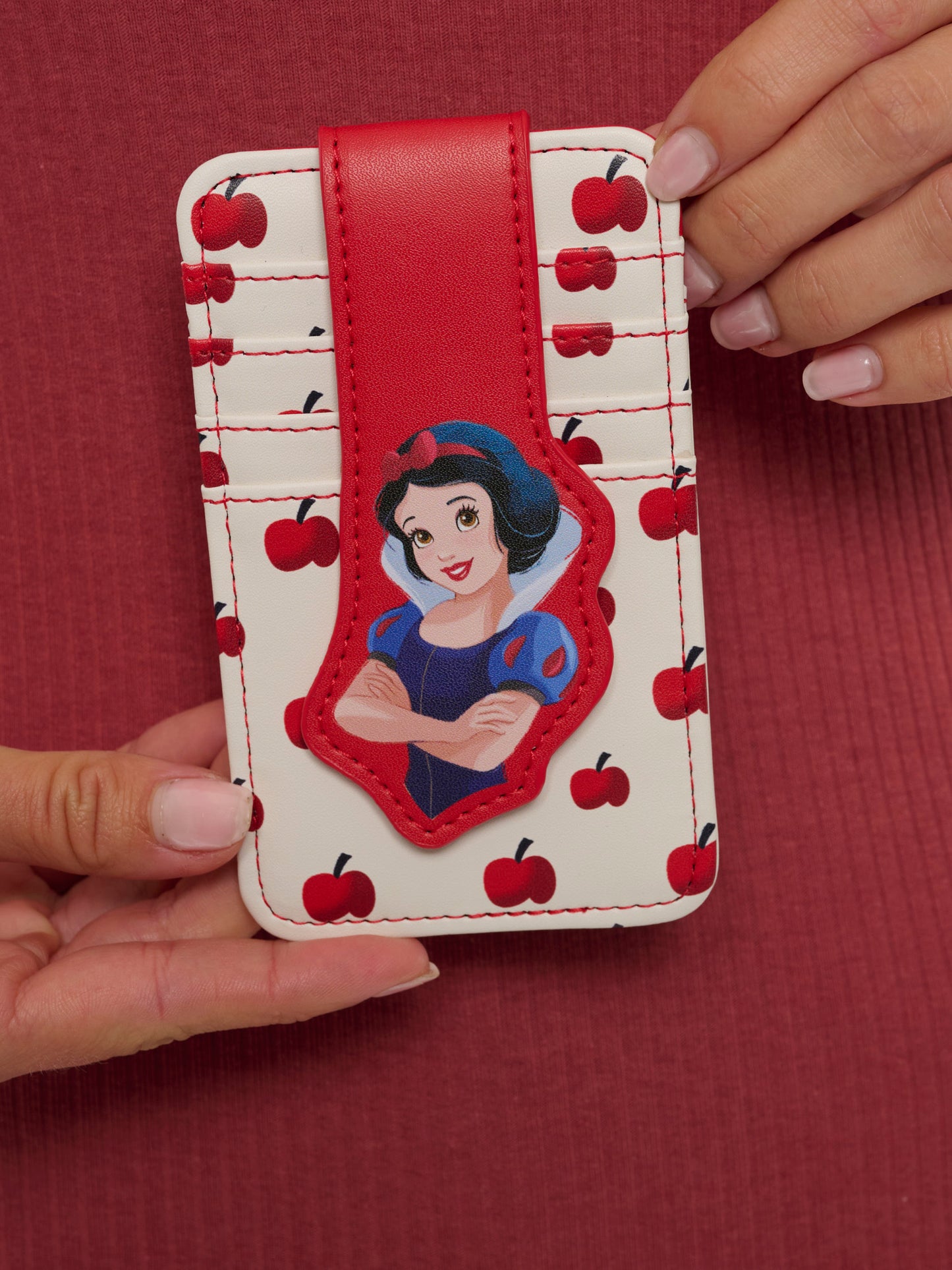 Womens Disney Snow White Card Holder Wallet Button Snap Closure