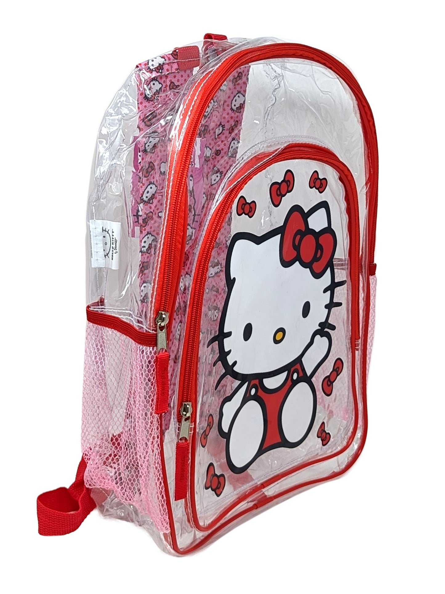 Hello Kitty Transparent Backpack Clear 16" Sanrio Bows