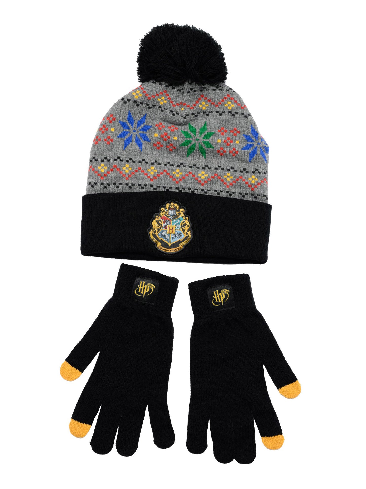 Adult Harry Potter Beanie Hat with Gloves Touch Screen Women's Knit Hogwarts Set