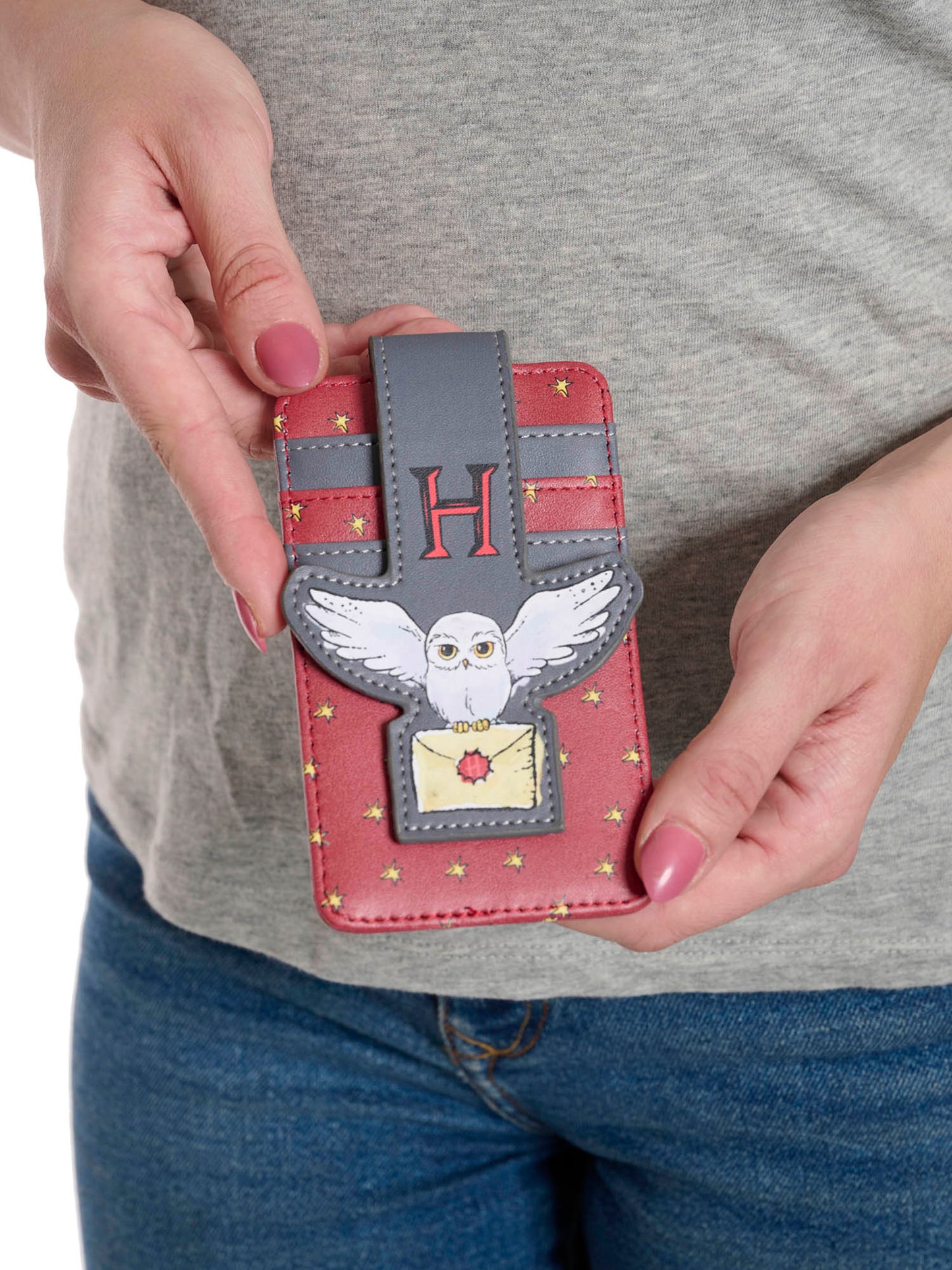 Womens Harry Potter Hedwig Owl Card Holder Wallet Button Snap Closure