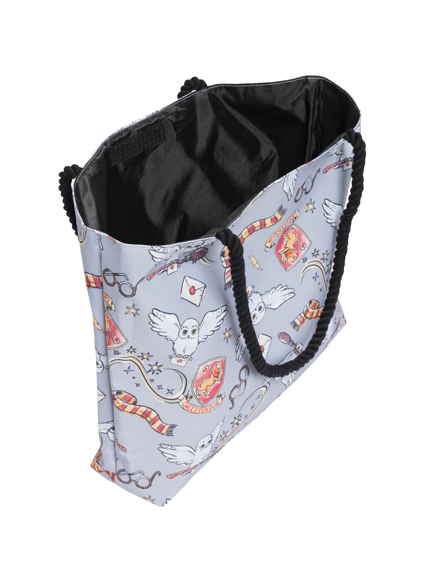 Harry Potter Tote Bag Travel Rope Handle Carry-On Gryffindor Hedwig Gray Women's