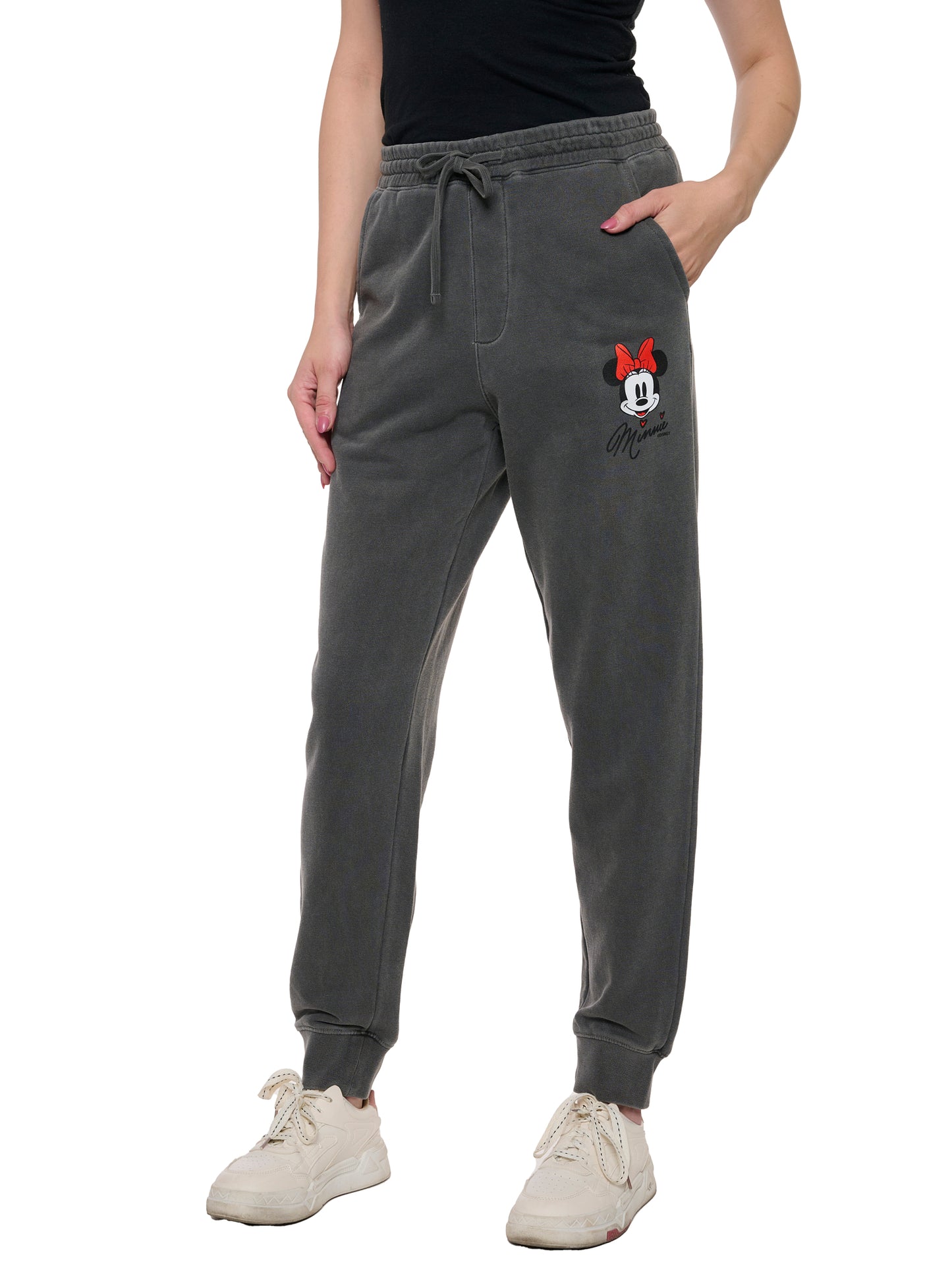 Women's Disney Minnie Mouse Hoodie & Pants 2-Piece Set Mineral Wash Gray