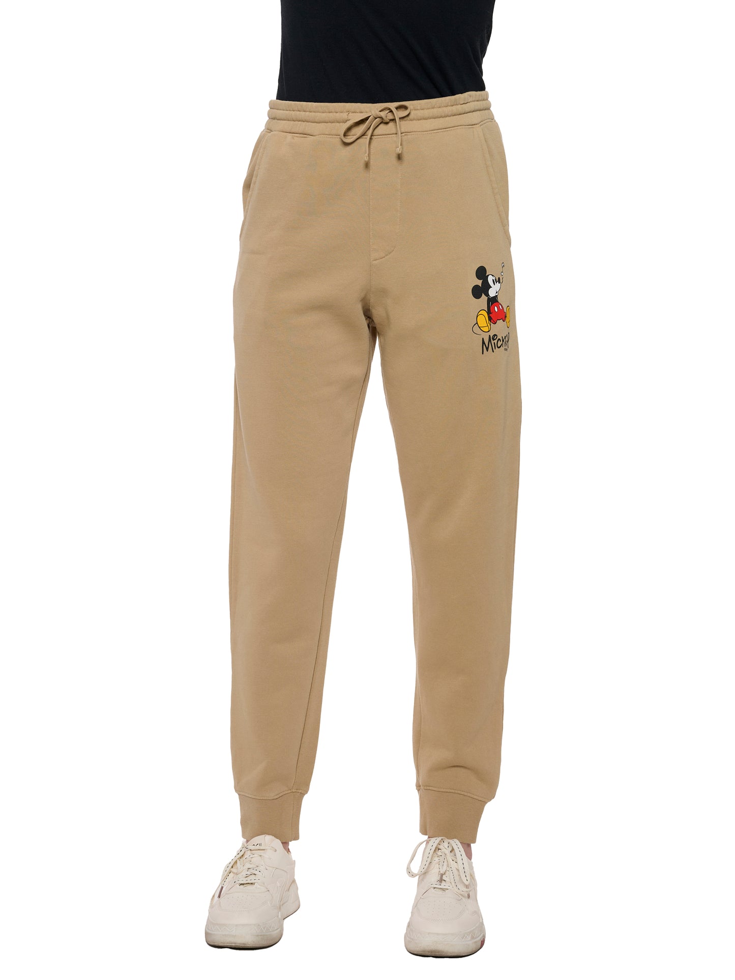Women's Mickey Mouse Hoodie & Pants 2-Piece Set Mineral Wash Sand (Size Large)