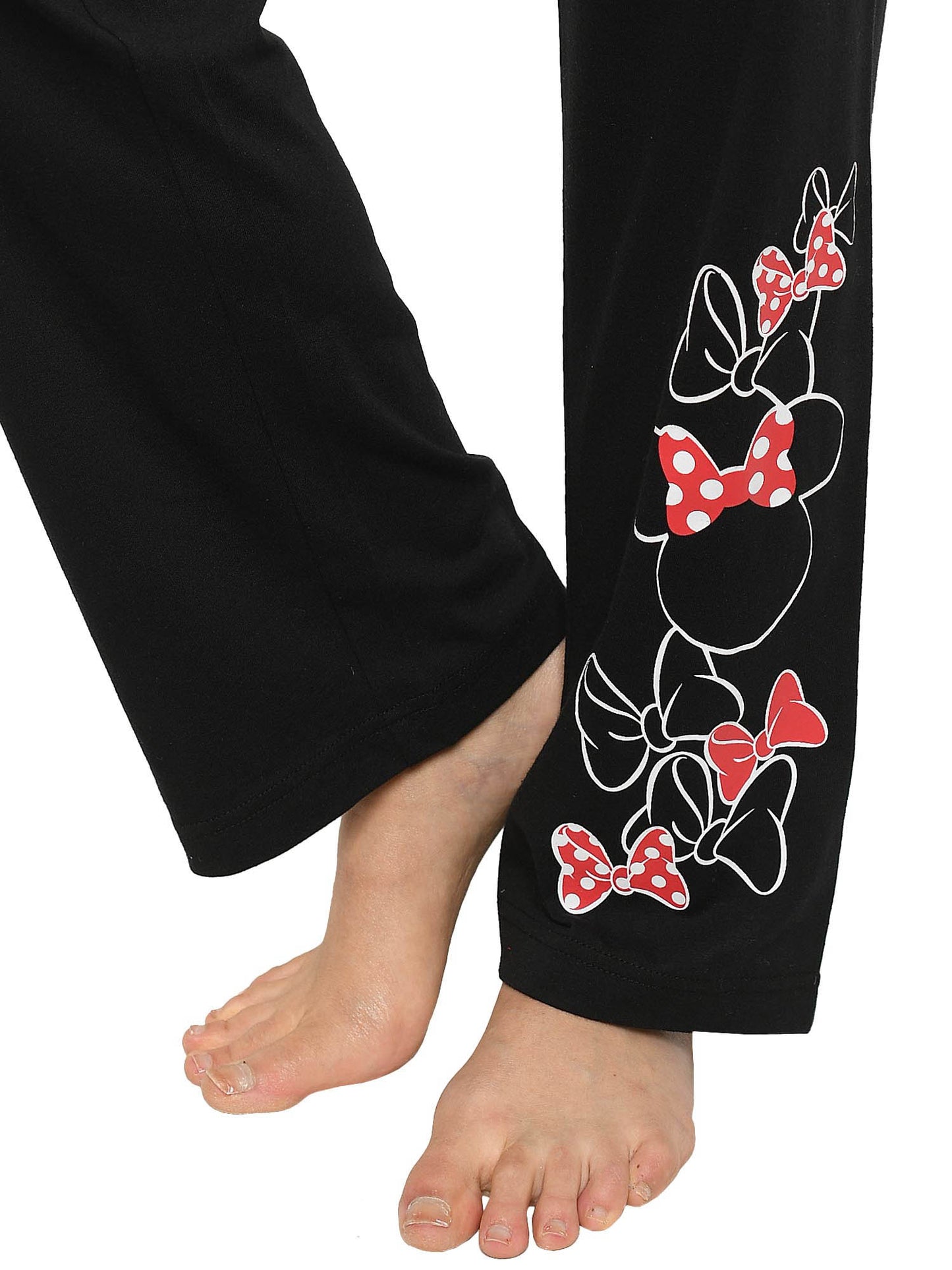 Disney Women's Minnie Mouse T-Shirt & Lounge Pants Pajama Set Gray Black