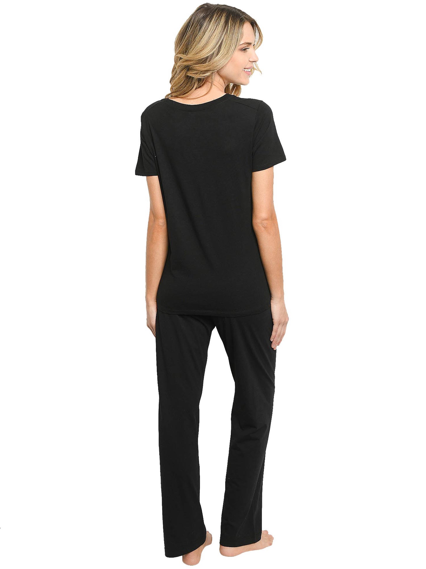 Women's Junior Minnie Mouse T-Shirt and Lounge Pants Set Disney Black Red