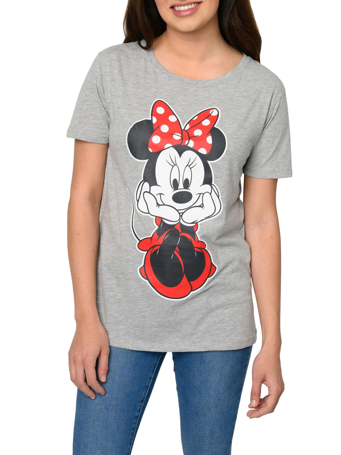 Disney Women's Minnie Mouse T-Shirt & Lounge Pants Pajama Set Gray Black