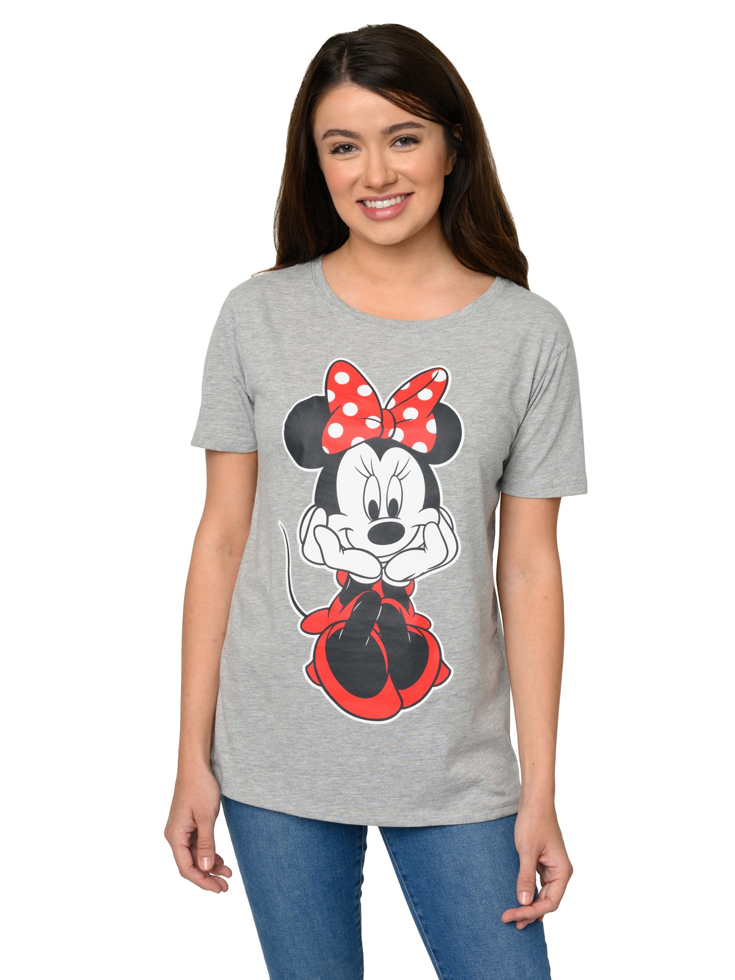 Disney Women's Minnie Mouse T-Shirt & Lounge Pants Pajama Set Gray Black