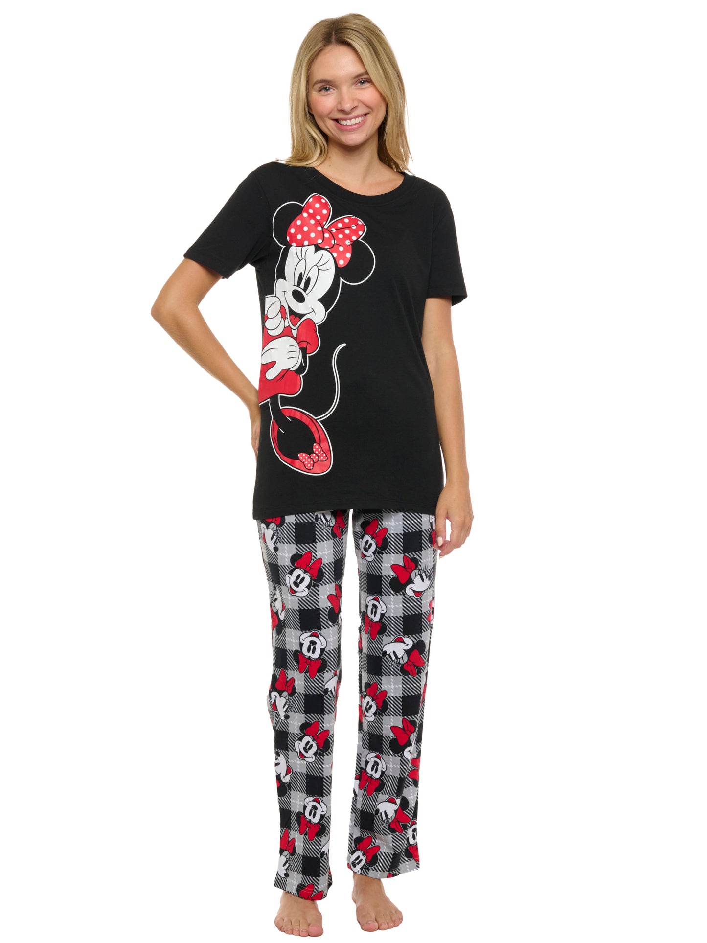 Women's Minnie Mouse T-Shirt and Pajama Pants 2-Piece Sleepwear Set