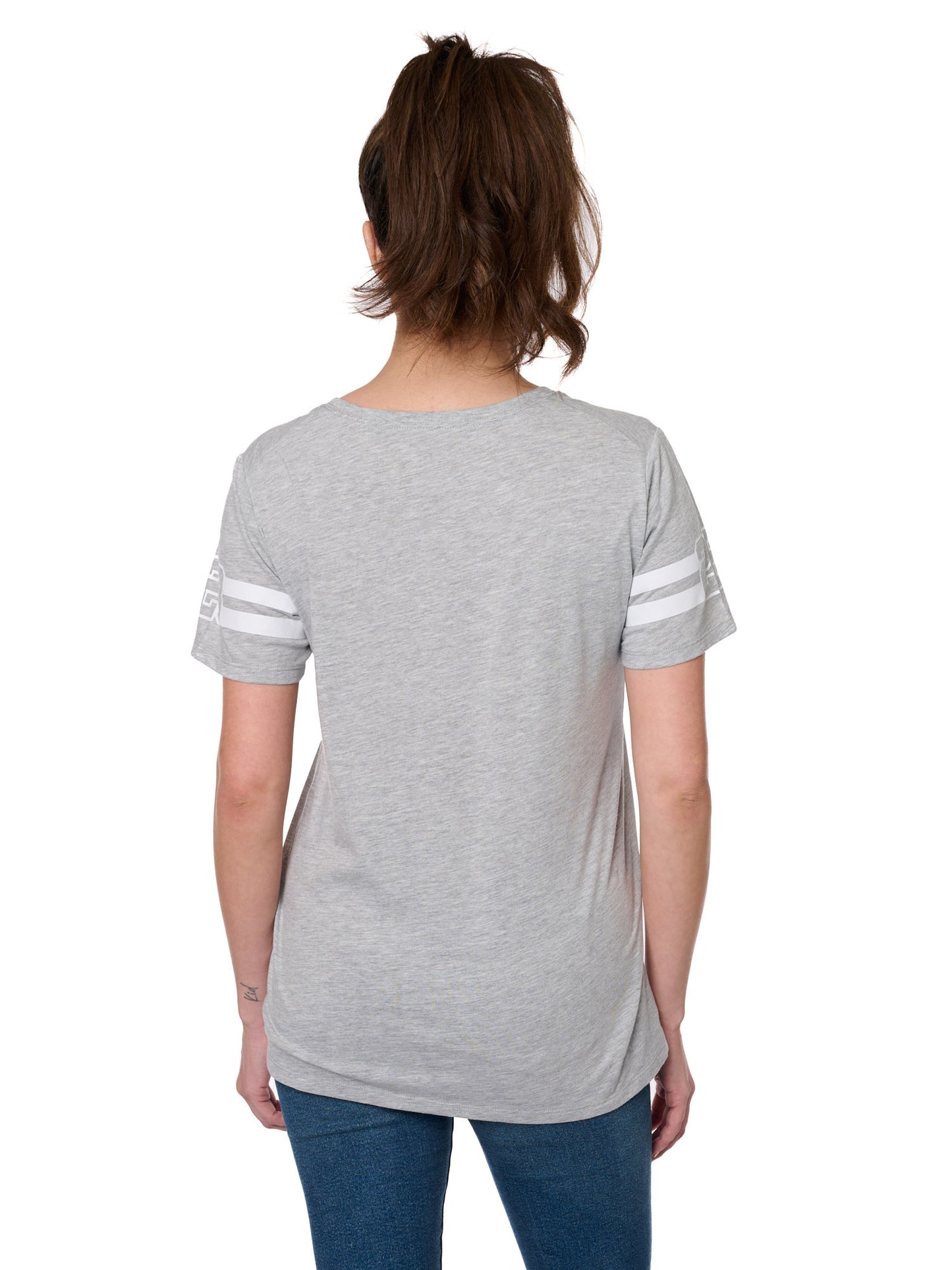 Disney Mickey Mouse Retro Varsity Stripe Tee - Women's Classic Graphic T-Shirt