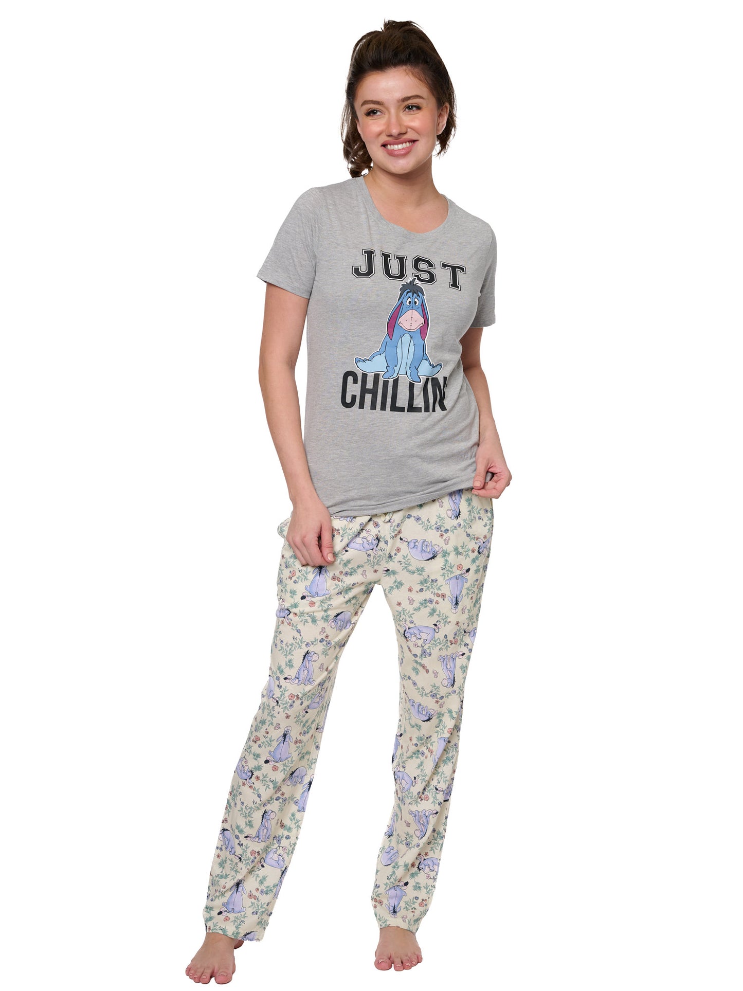 Women's Eeyore Just Chilling T-Shirt w/ Disney Watercolor Lounge Pants Set