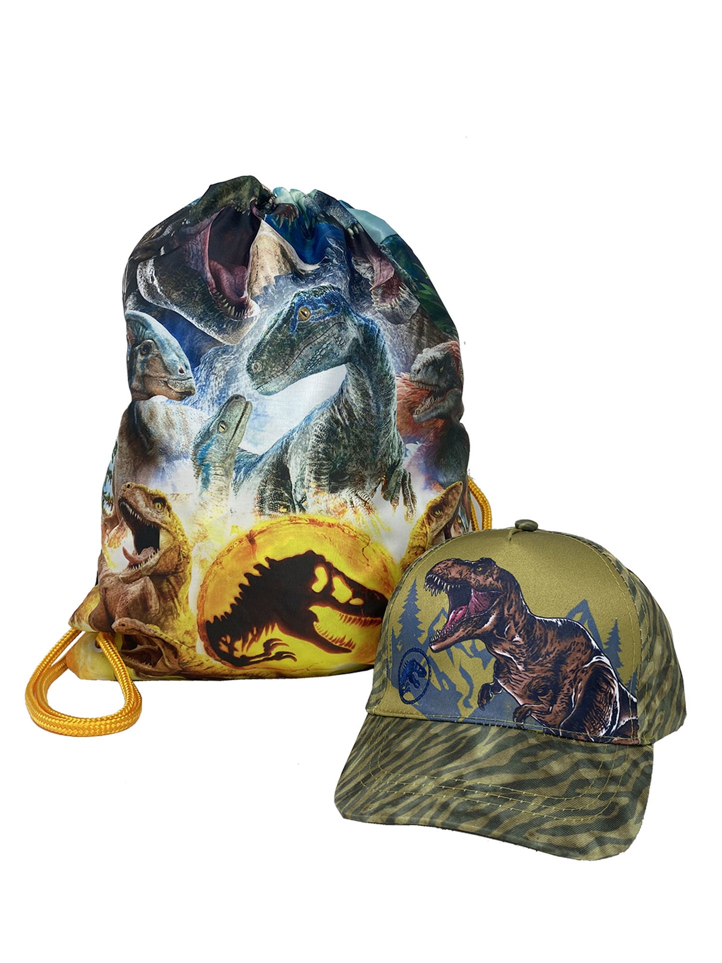 Jurassic Park Baseball Hat & Sling Bag 2-Piece Set Kids Boys Girls Dinosaur