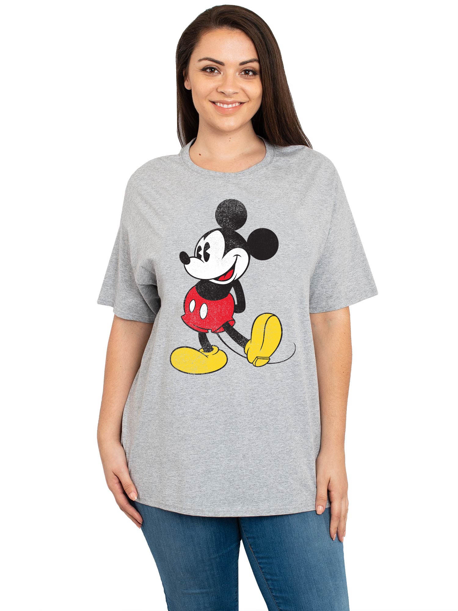Mickey Mouse T-Shirt Short Sleeve Disney Women's Plus Size Heather