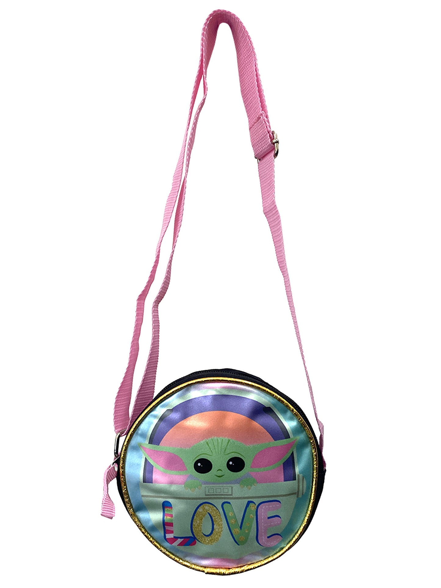 Star Wars Grogu Crossbody Bag Purse Zipper Round 6" Small