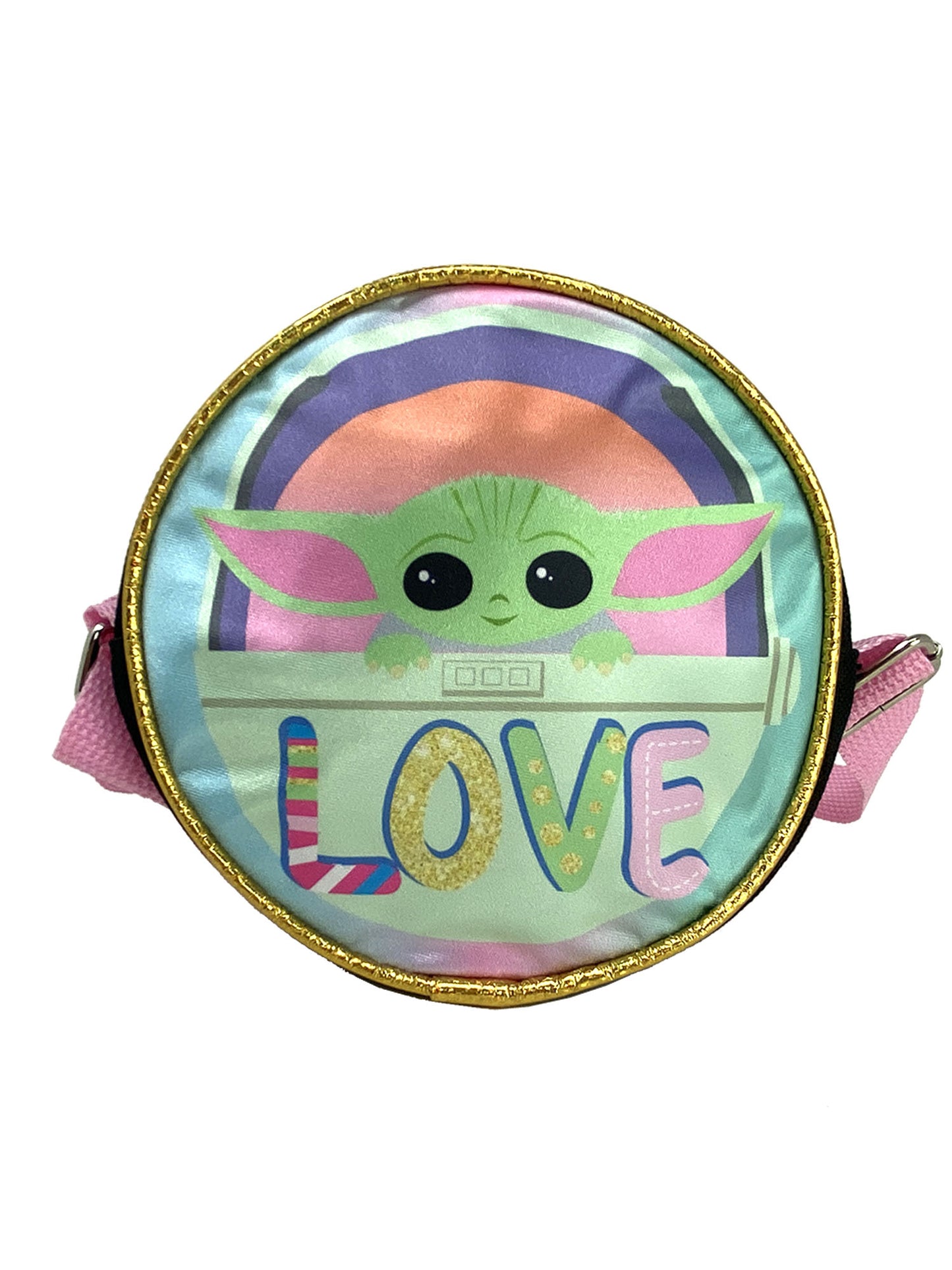 Star Wars Grogu Crossbody Bag Purse Zipper Round 6" Small