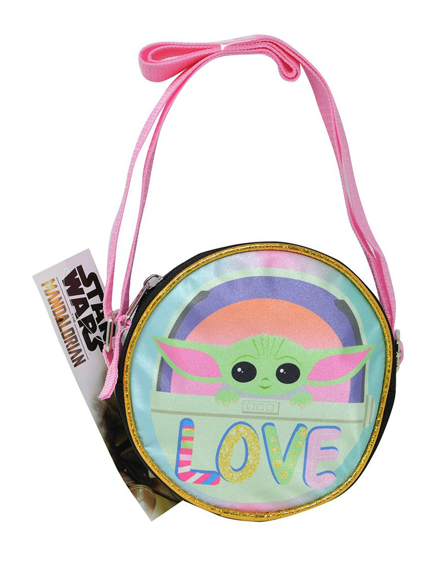 Star Wars Grogu Crossbody Bag Purse Zipper Round 6" Small