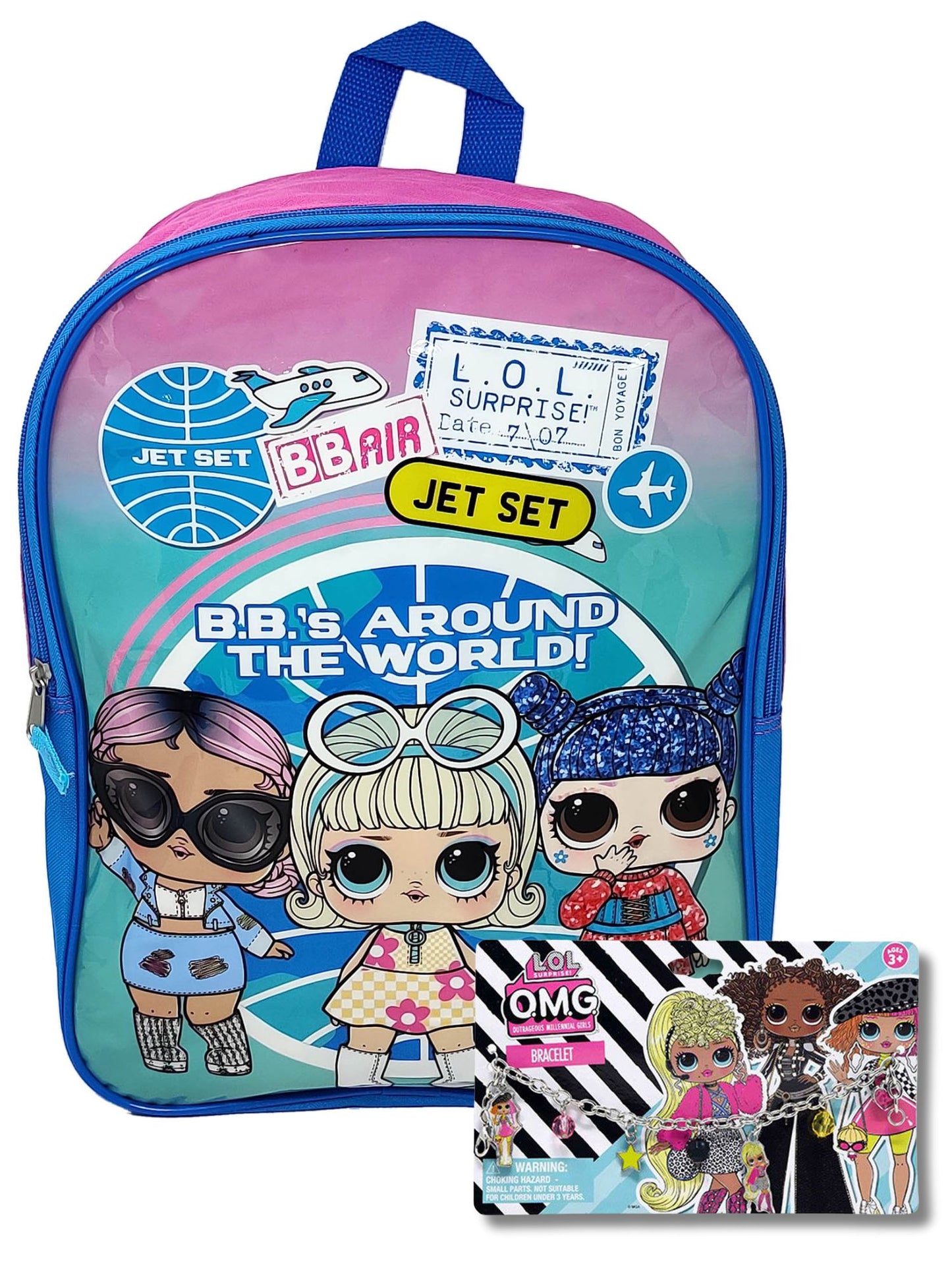 LOL Surprise 15" Backpack & Bracelet 2-Piece Set