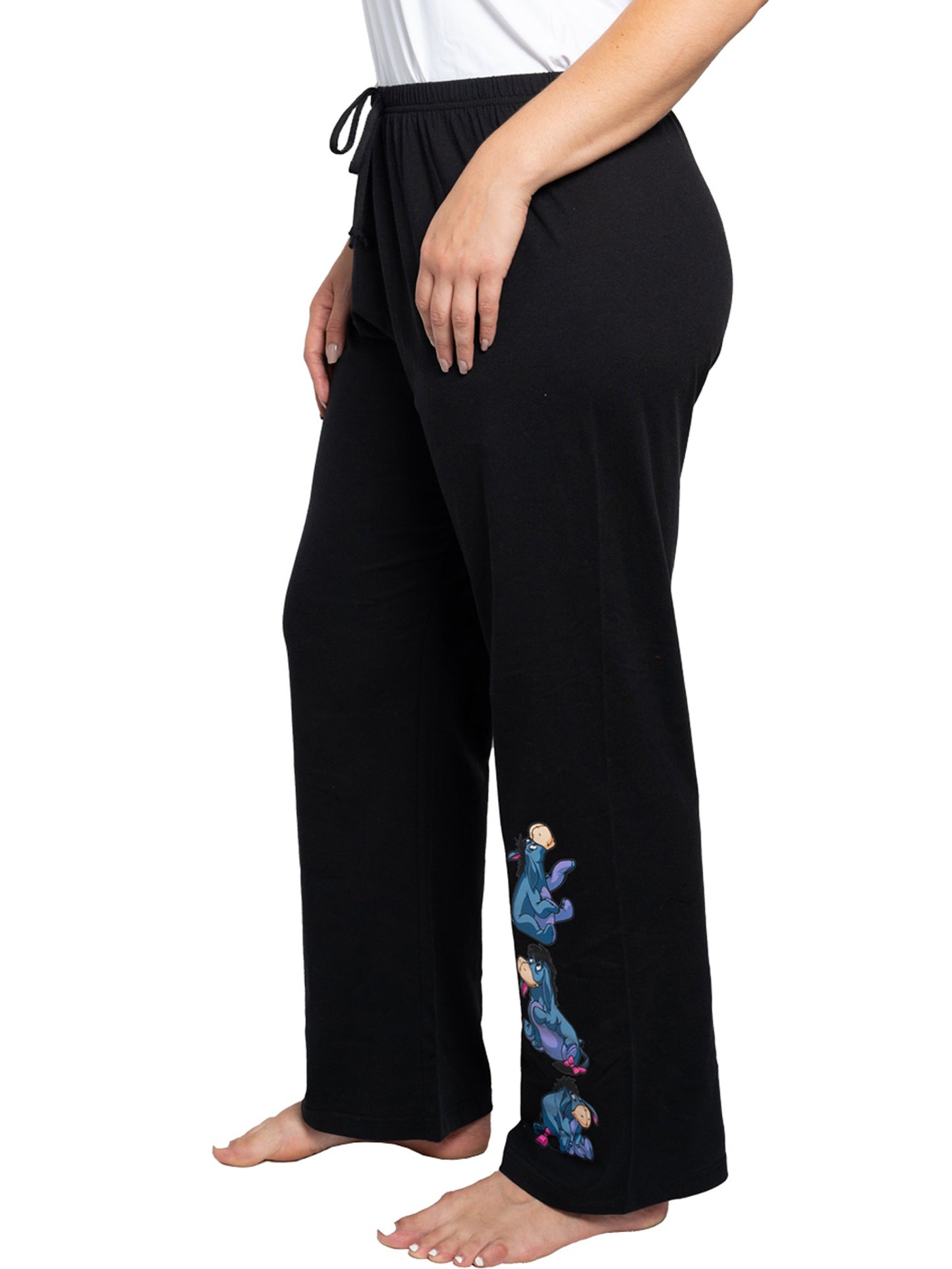 Women's Plus Size Eeyore Gray T-Shirt & Black Pajama Pants Set (1X Only)