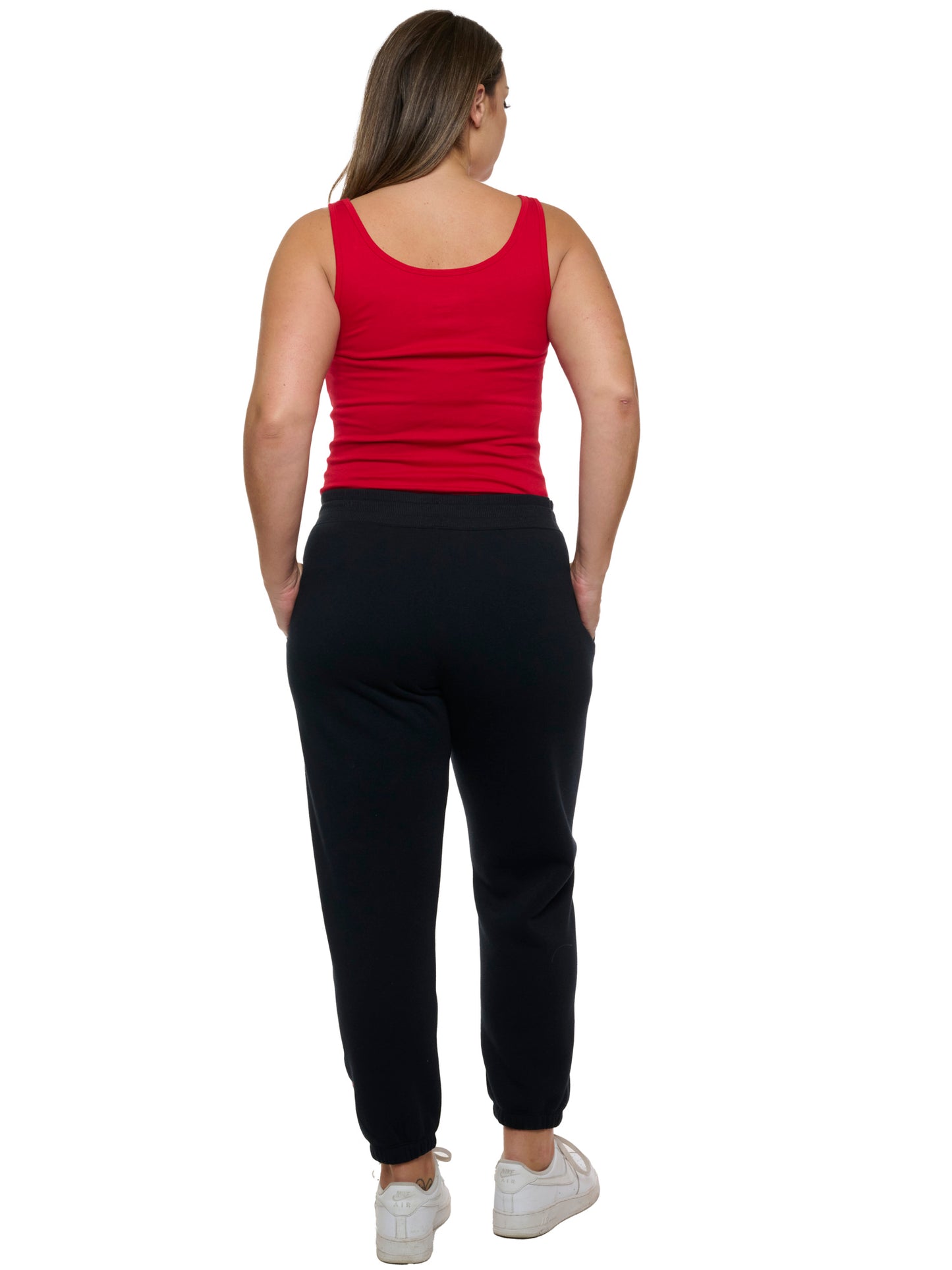 Women's Plus Size Disney Minnie Mouse Jogger Pants Pockets Fleece Black