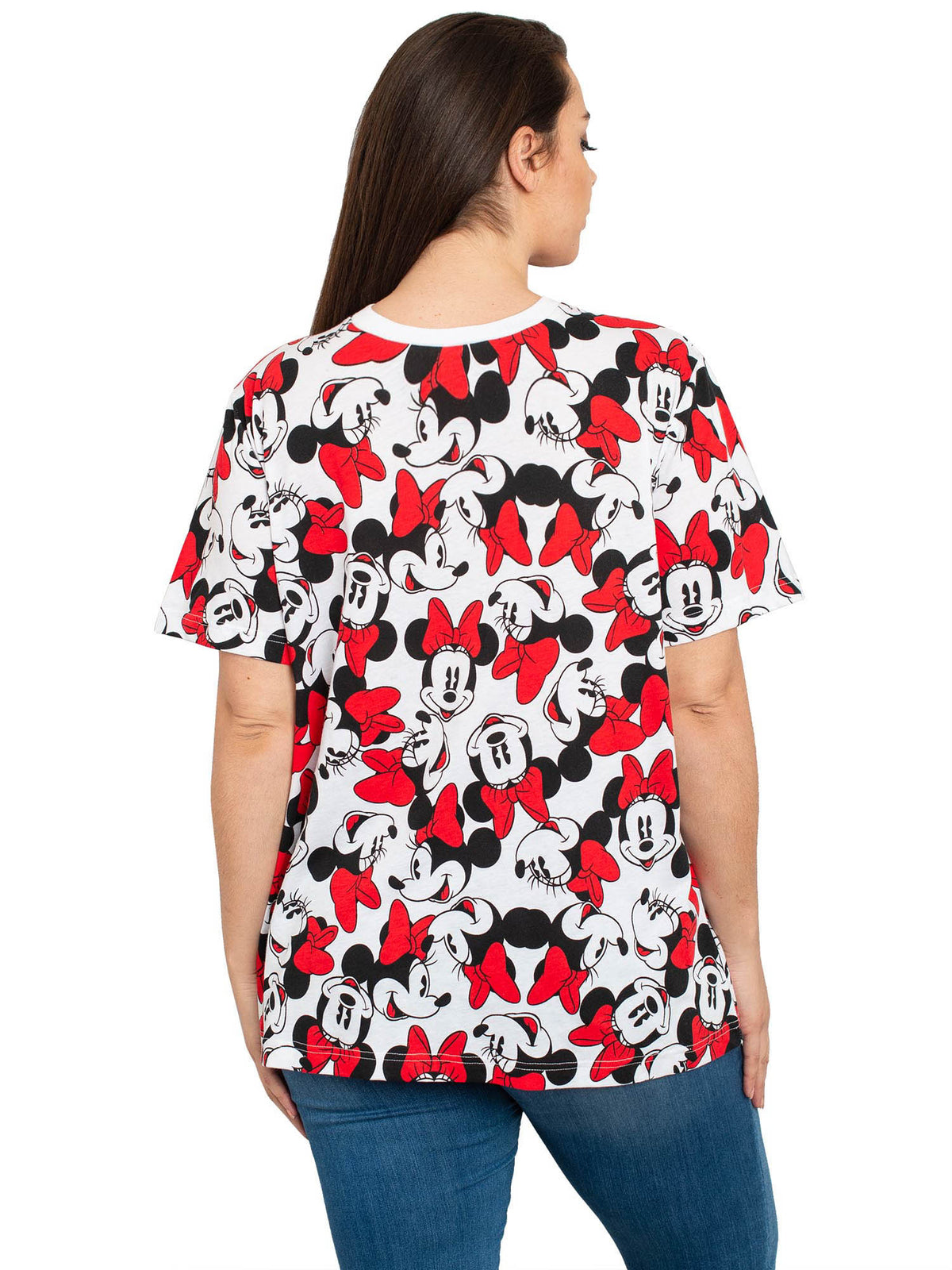 Women's Plus Size Minnie Mouse T-Shirt Faces All-Over Print